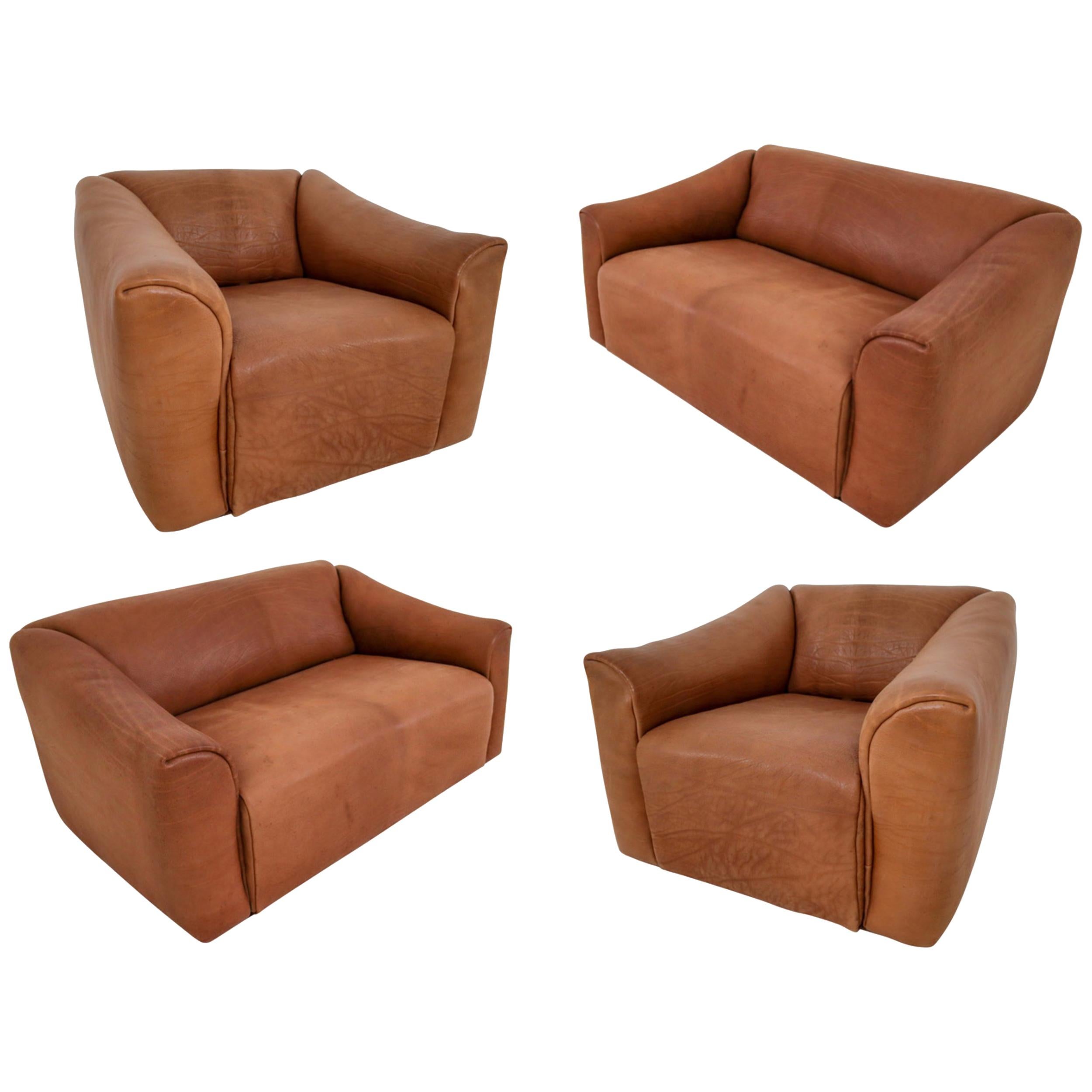 Patinated Cognac Leather "DS-47" Seatings by De Sede in Switzerland, circa 1970s