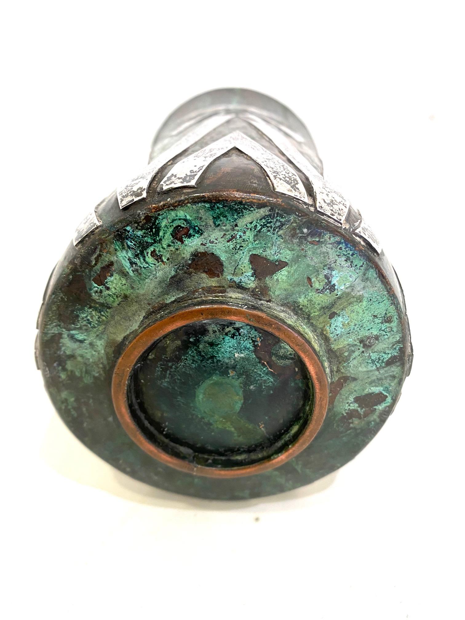 Vaso in rame patinato e argento di Graziella Laffi in vendita 8