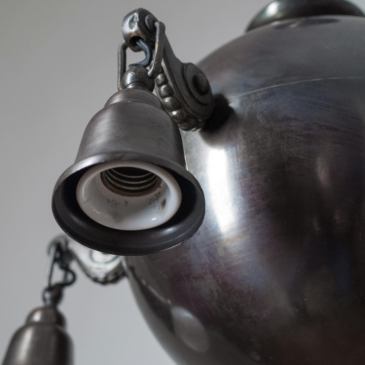 Patinated Copper Chandelier, circa 1915 1
