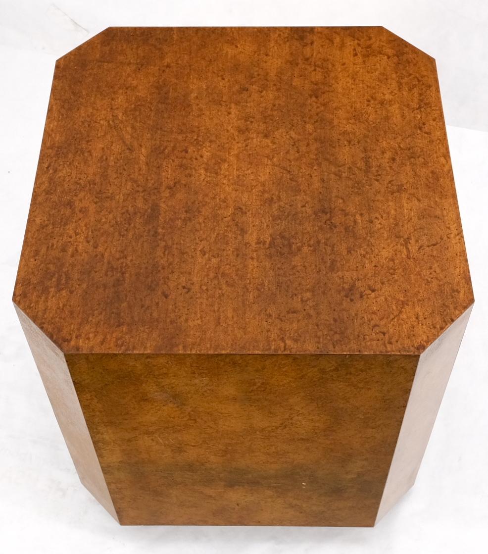 Patinated Copper Cube Shape Large Pedestal Occasional Table Stand Custom Mint For Sale 2