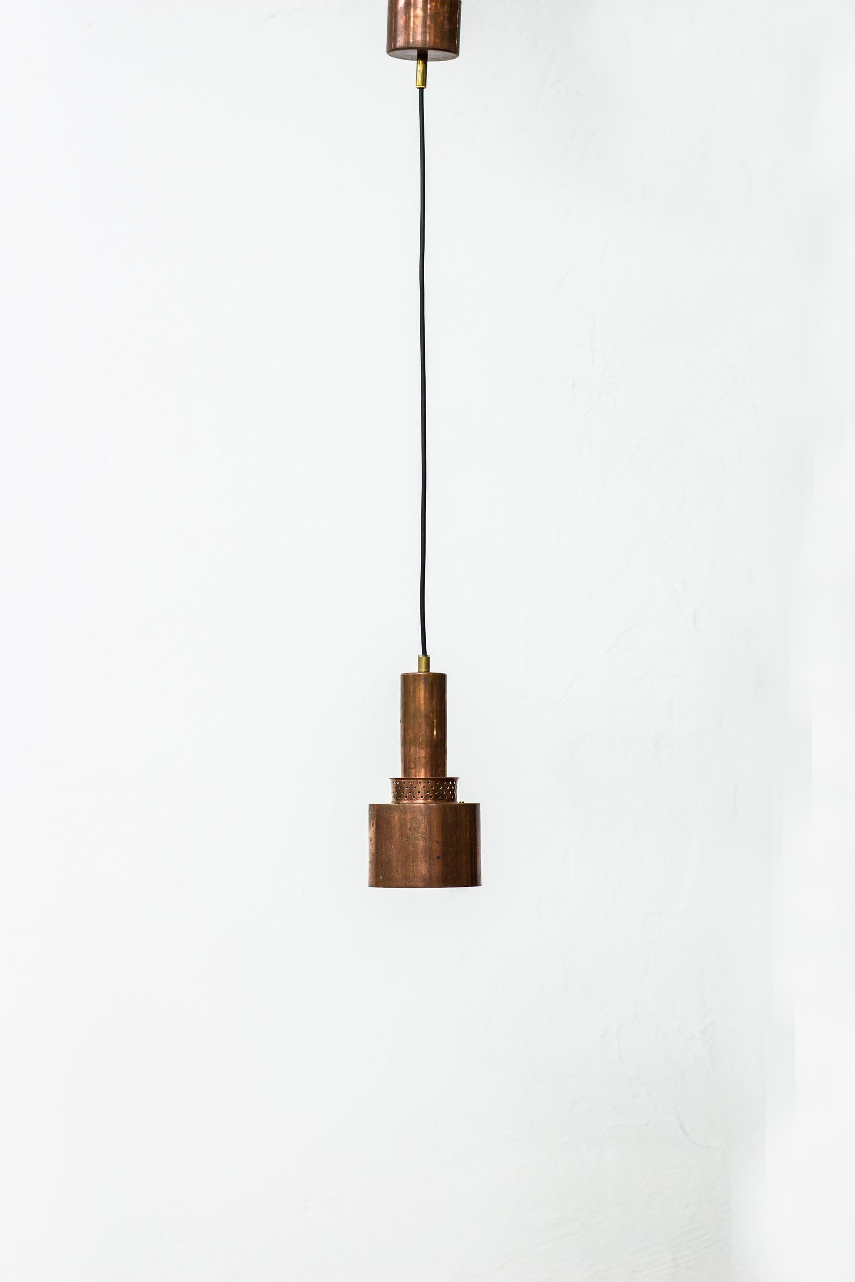 Scandinavian Modern Patinated Copper Pendant Lamps by Hans Agne Jakobsson, Sweden, 1950s