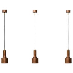 Patinated Copper Pendant Lamps by Hans Agne Jakobsson, Sweden, 1950s