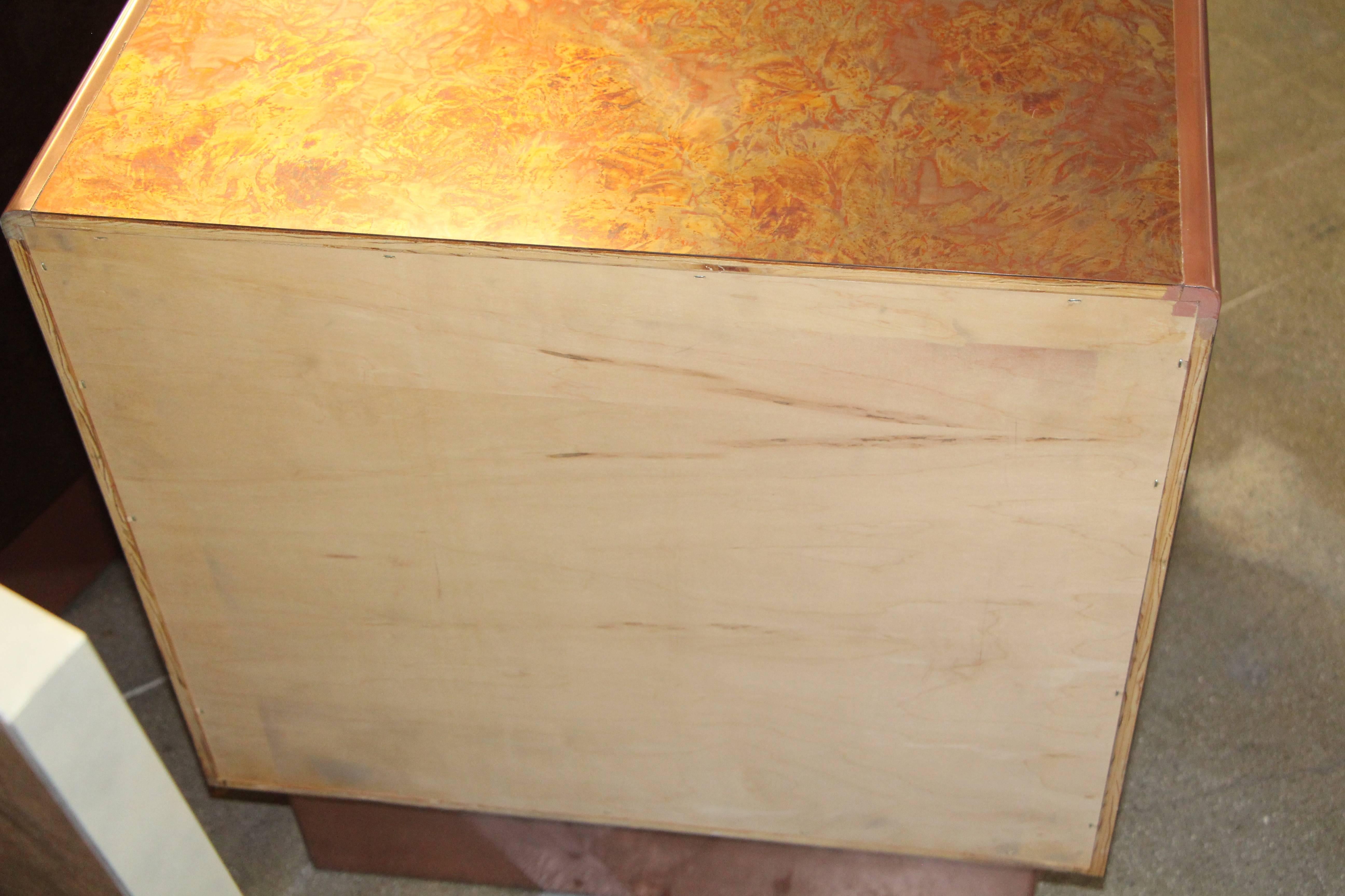 Patinated Copper Sheet Clad Nightstands or Chests 7