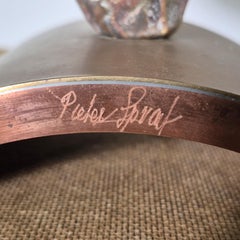 Patinated copper table lamp by Pieter Spruyt, Netherlands 1990s