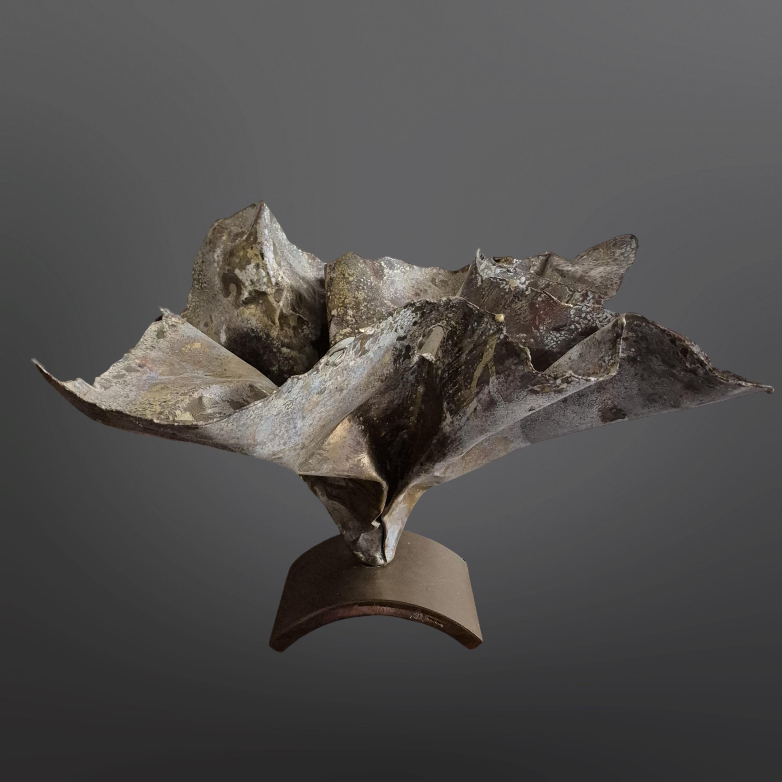 Copper Patinated copper table lamp by Pieter Spruyt, Netherlands 1990s For Sale