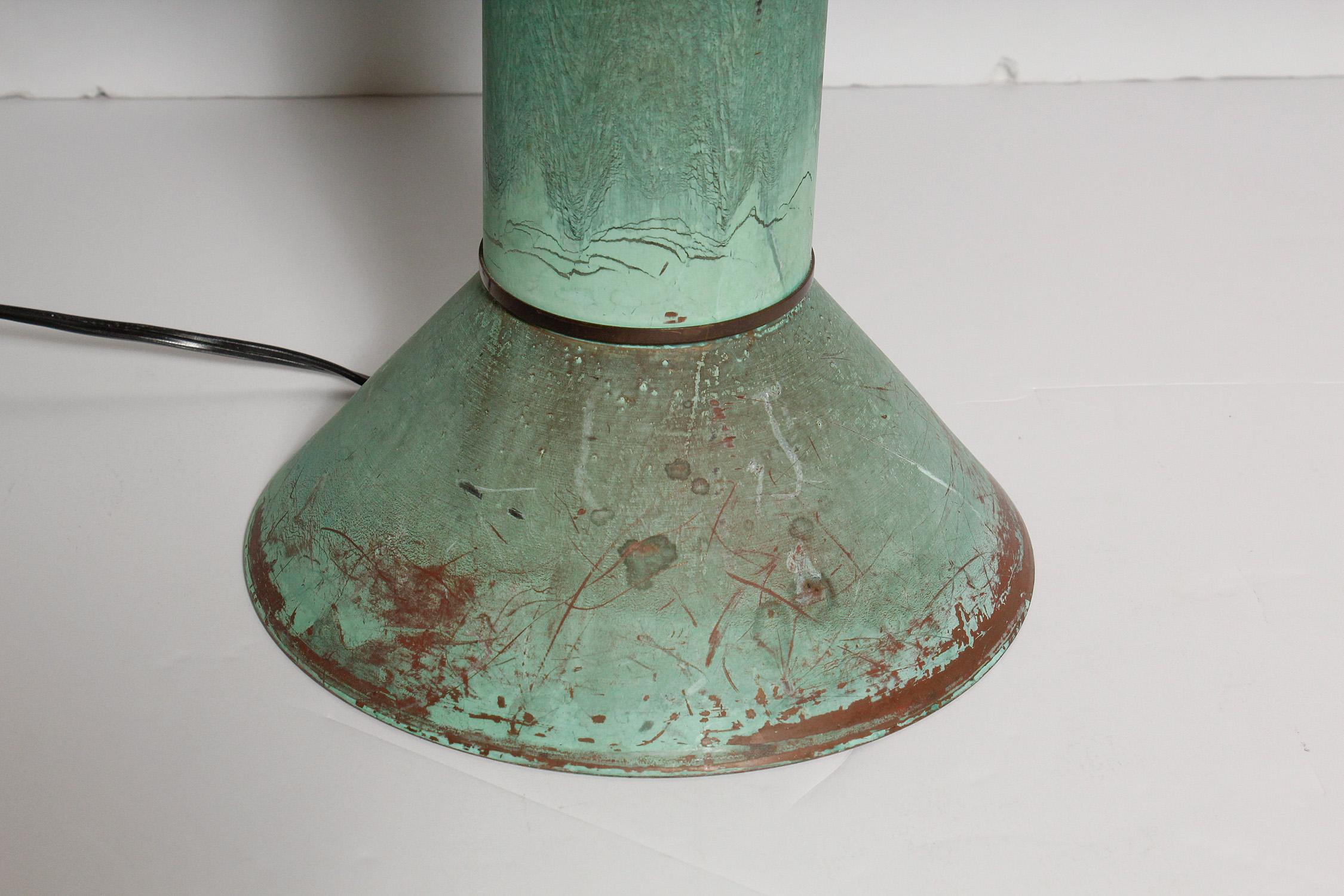 Late 20th Century Patinated Copper Table Lamp by Ron Rezek, circa 1980