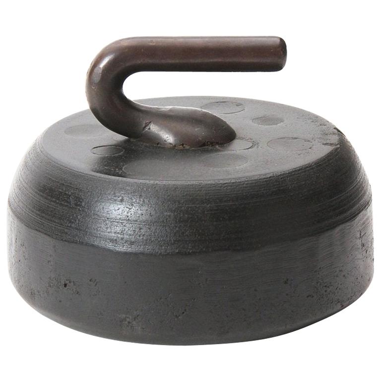 Patinated Curling Stone from USA, 1900s