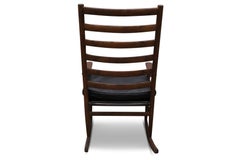 Patinated Danish Modern Teak Highback Rocking Chair