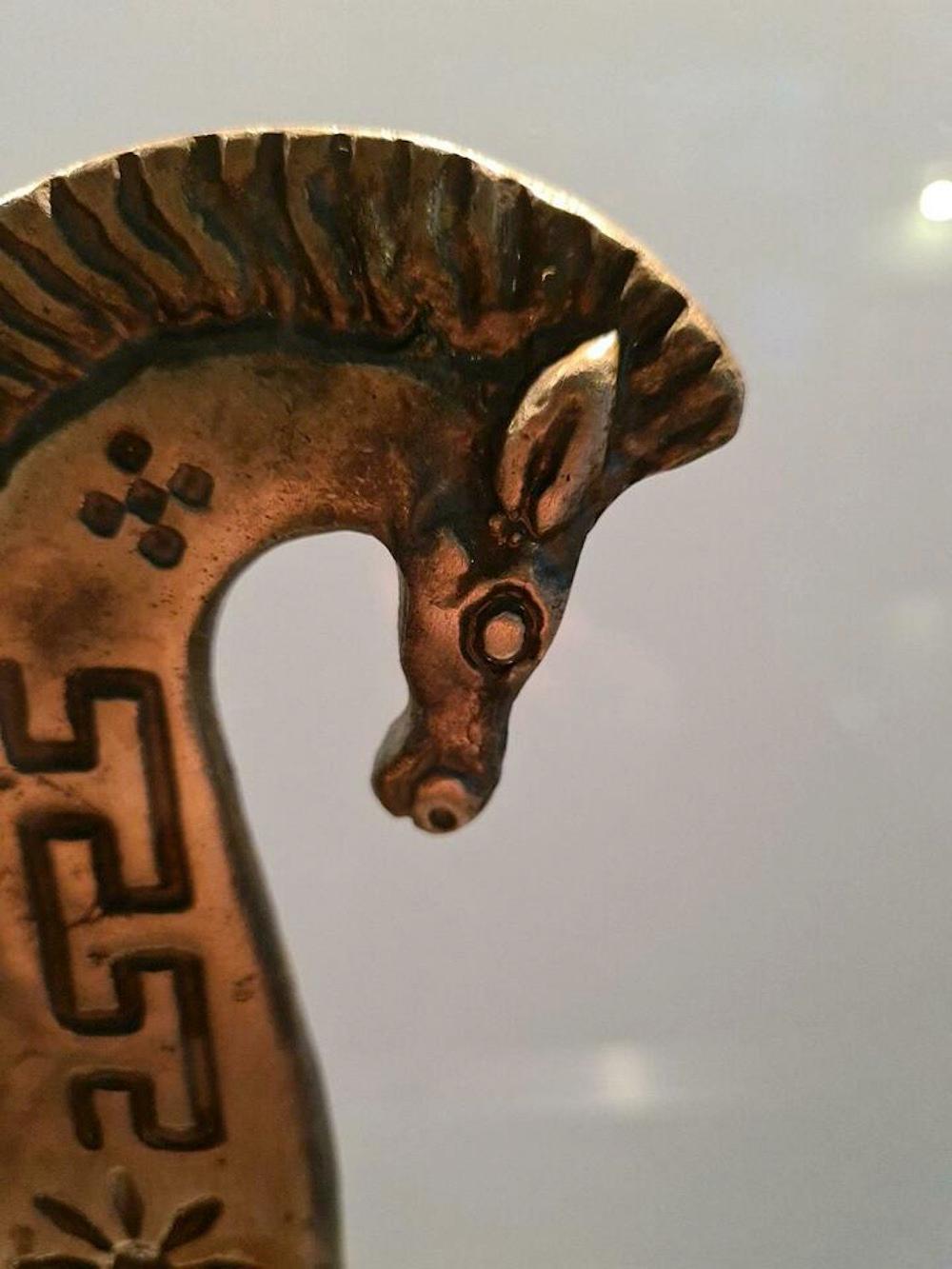 German Patinated Etruscan Brass Horse Sculpture in Style of Pepe Mendoza