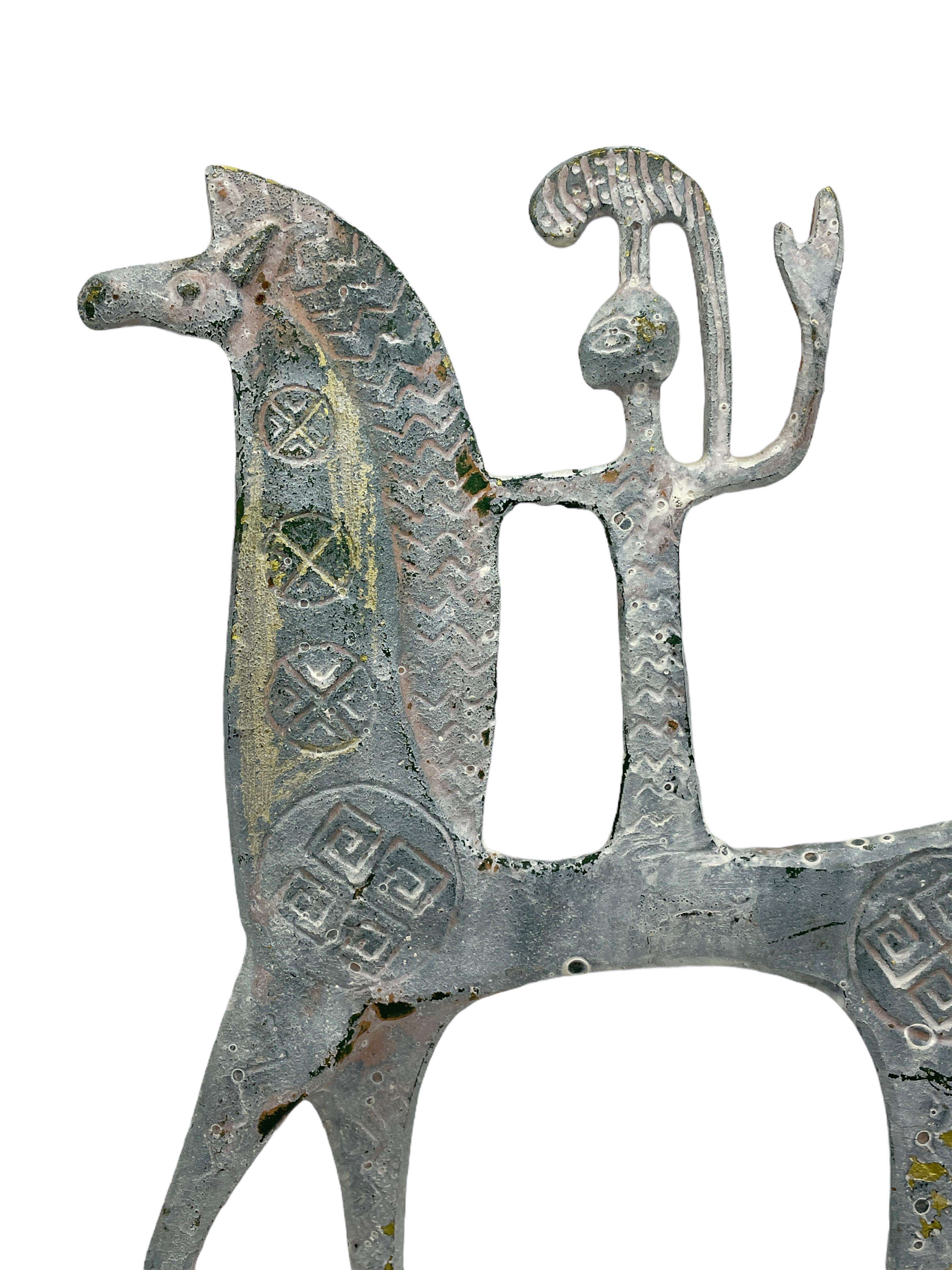 Patinated Etruscan Greek Brass Horse Sculpture in Style of Pepe Mendoza In Good Condition In Nuernberg, DE