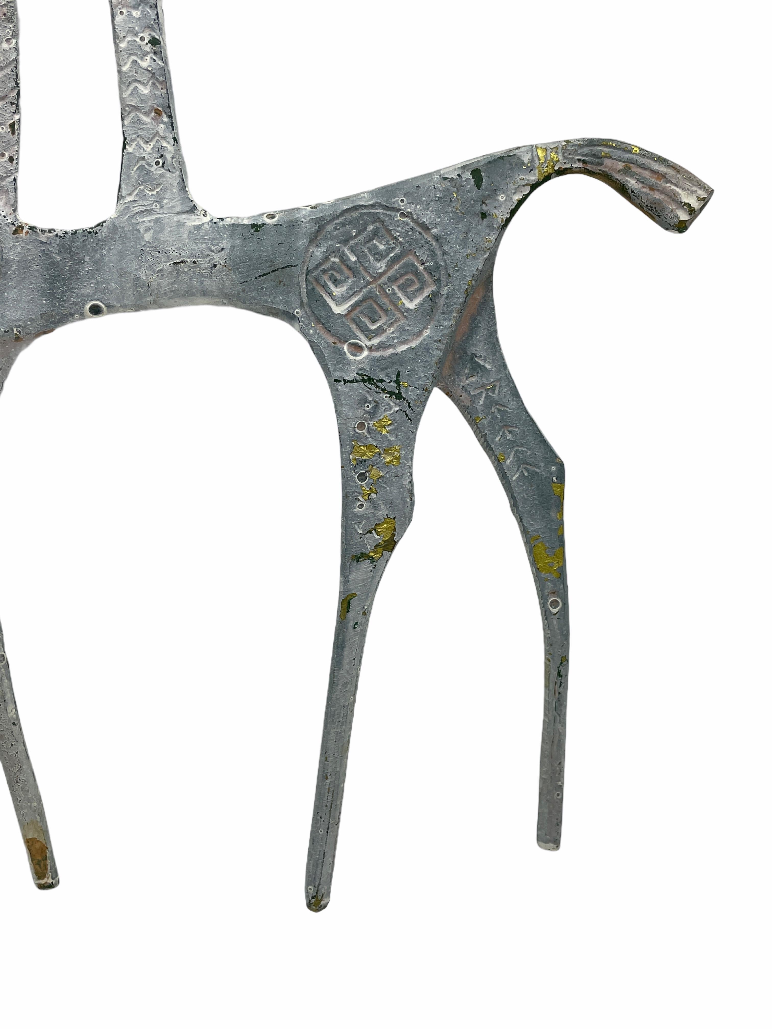 Patinated Etruscan Greek Brass Horse Sculpture in Style of Pepe Mendoza 1