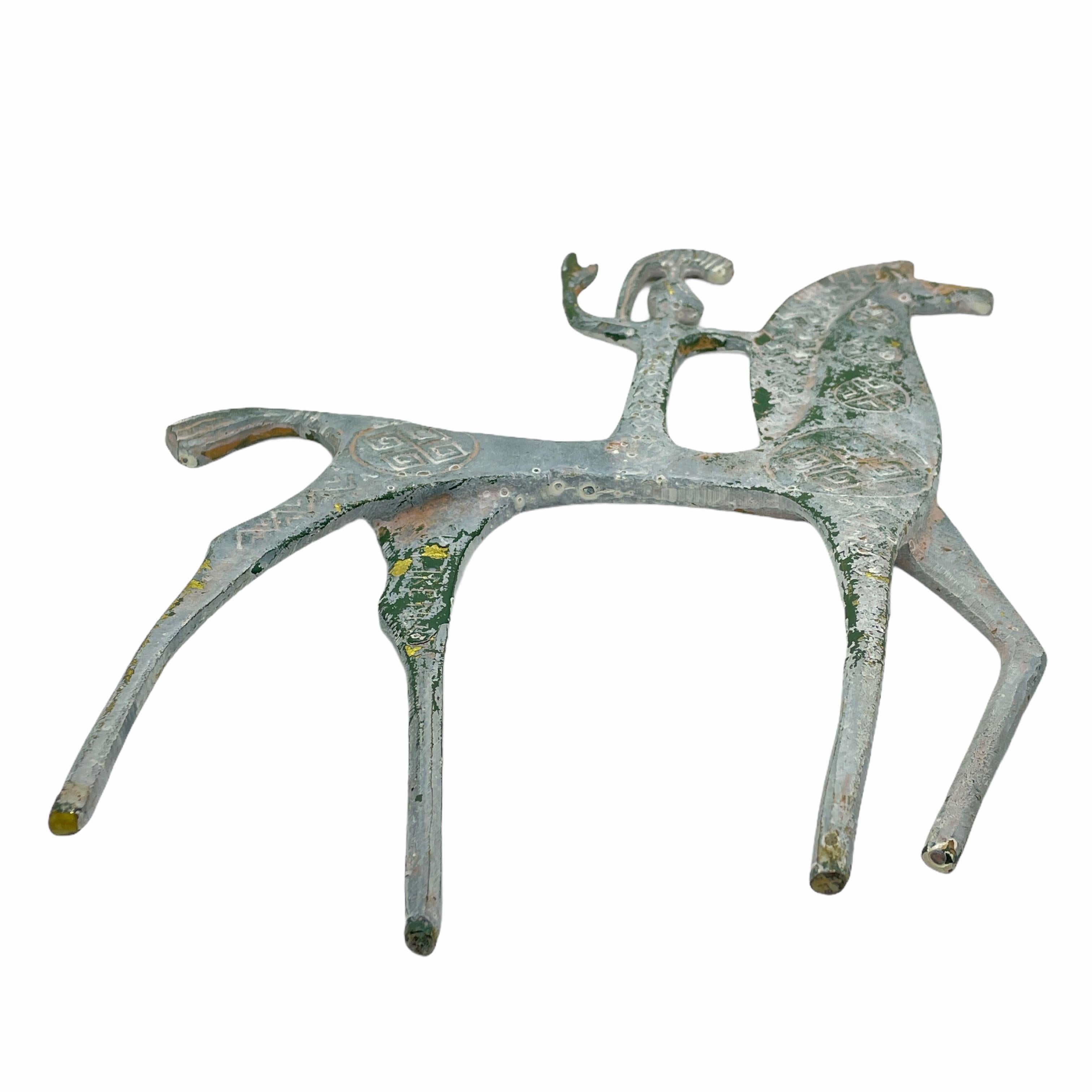 Patinated Etruscan Greek Brass Horse Sculpture in Style of Pepe Mendoza 2