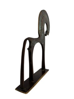 Statue en bronze d'un cheval étrusque patiné, style Weinberg, réplique de musée