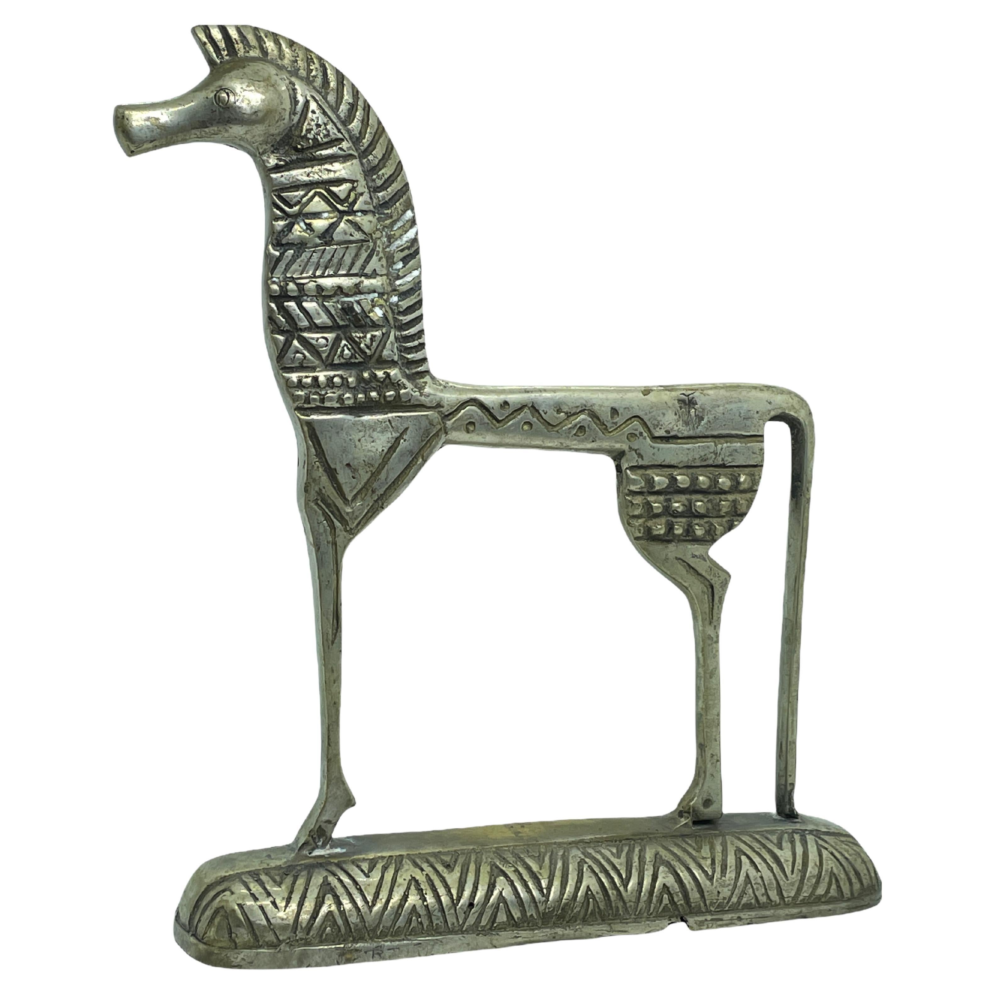 Patinated Etruscan Horse Sculpture Statue in Style of Pepe Mendoza