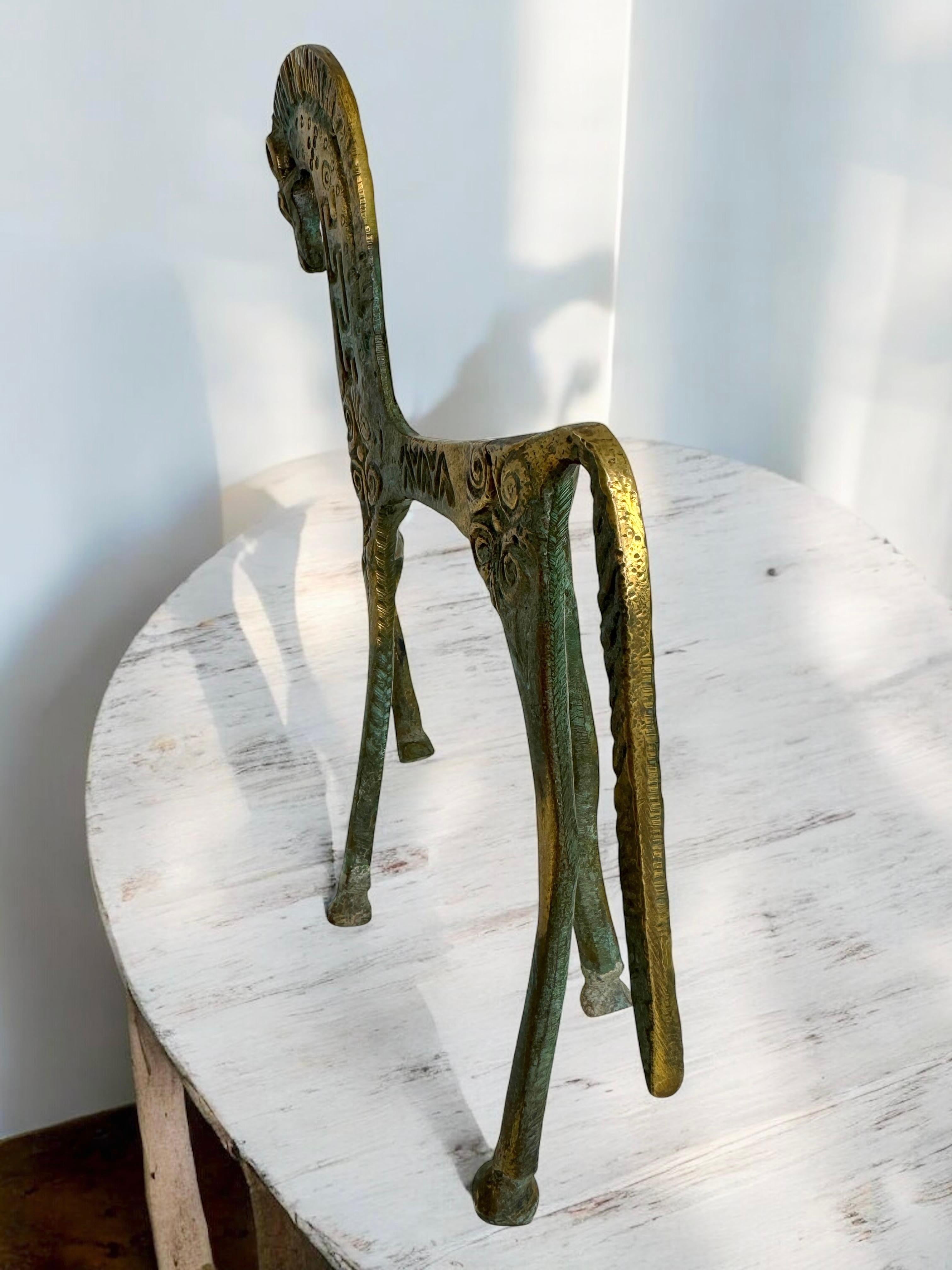 Patinated Etruscan Horse Sculpture Weinberg Style 1970s, Italy For Sale 5