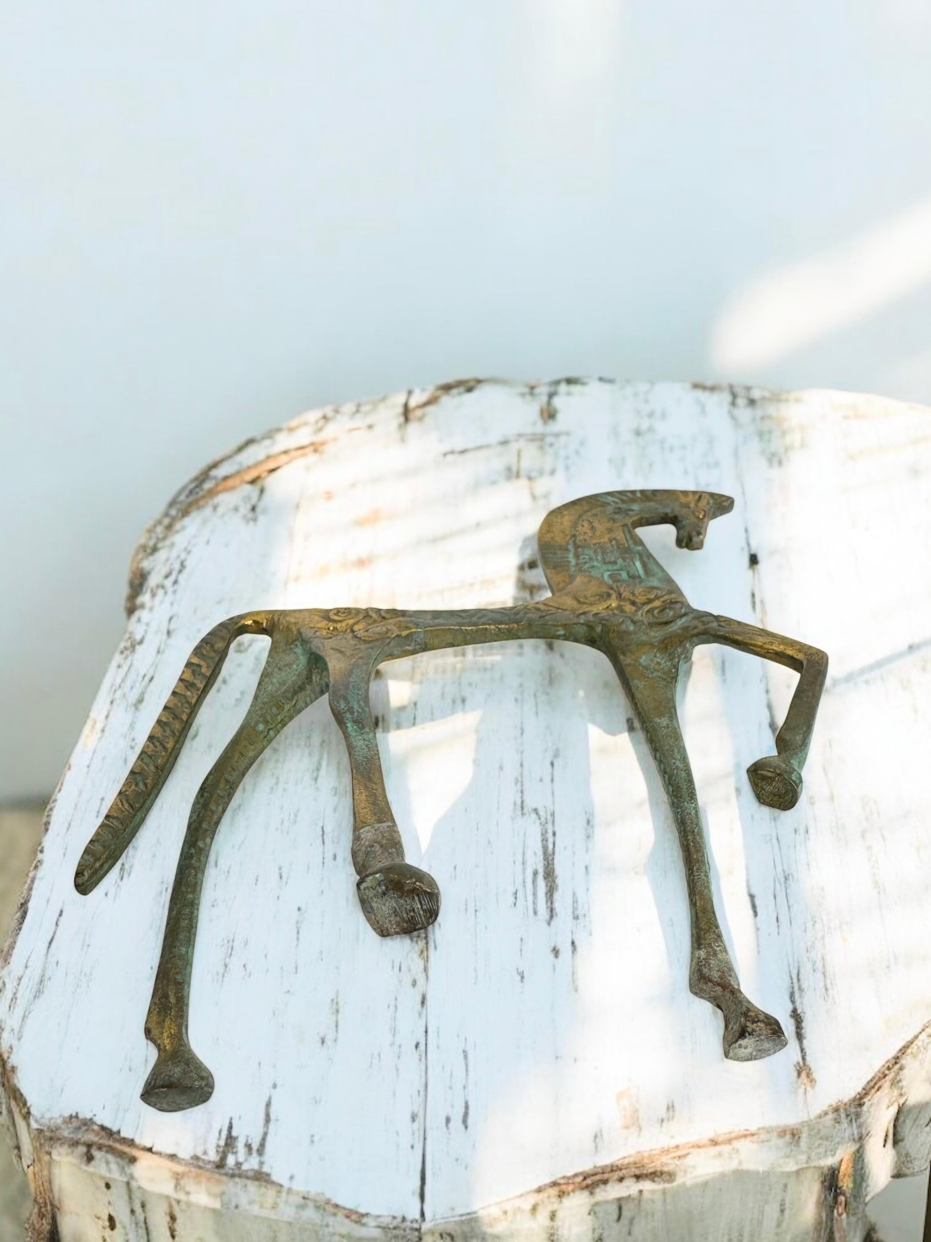 Patinated Etruscan Horse Sculpture Weinberg Style 1970s, Italy For Sale 7