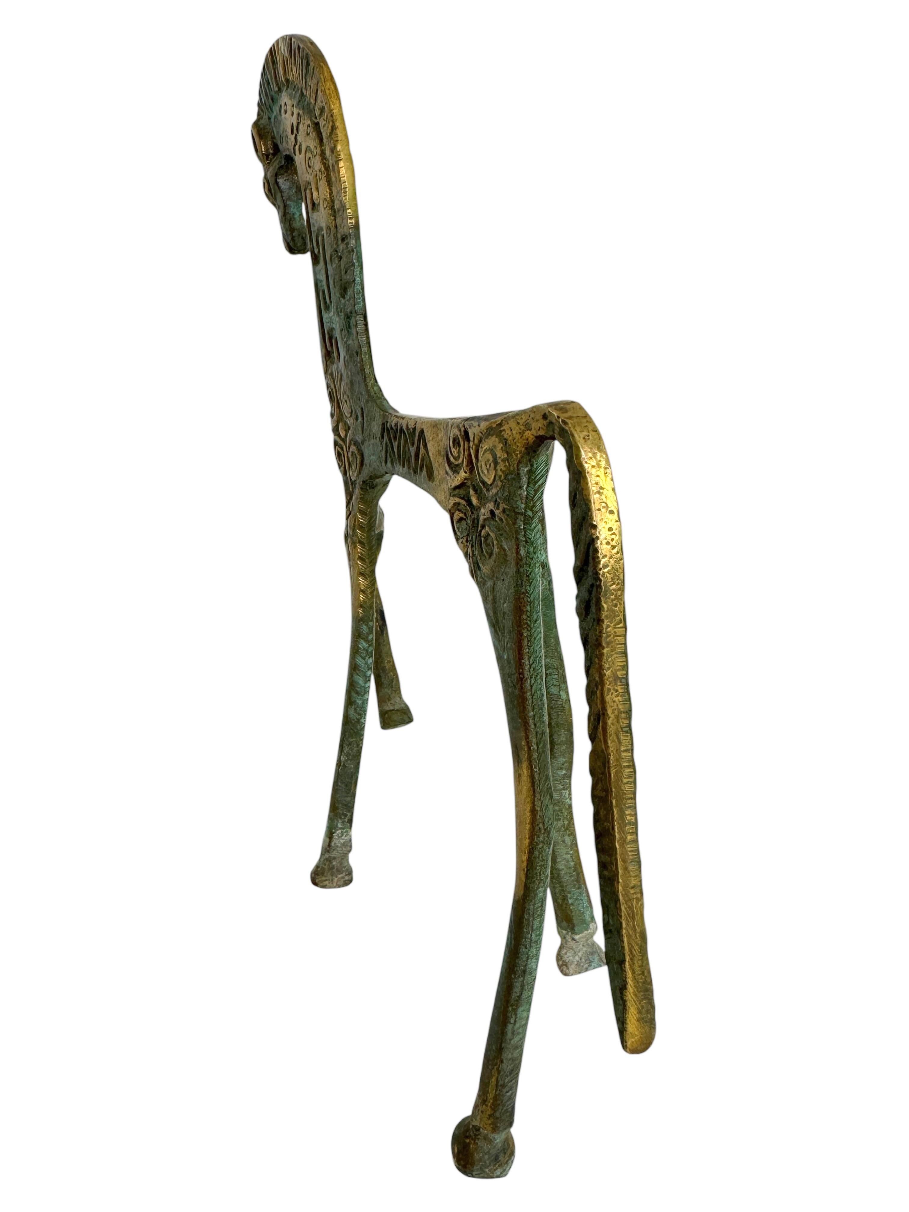 Patinated Etruscan Horse Sculpture Weinberg Style 1970s, Italy In Good Condition For Sale In Nuernberg, DE