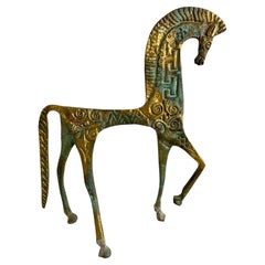 Patinated Etruscan Horse Sculpture Weinberg Style 1970s, Italy