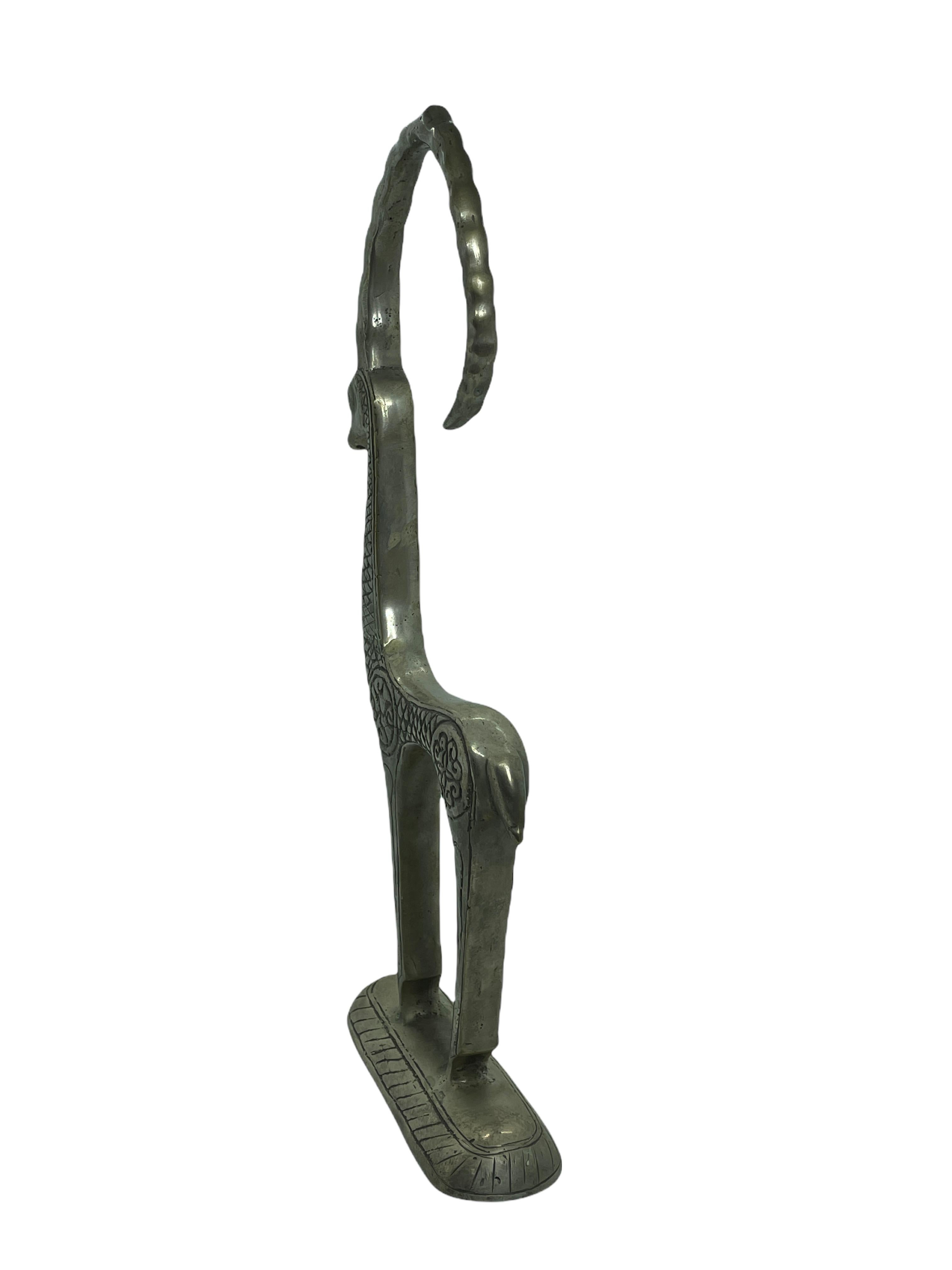 Late 20th Century Patinated Etruscan Ibex Statue Sculpture in Style of Pepe Mendoza
