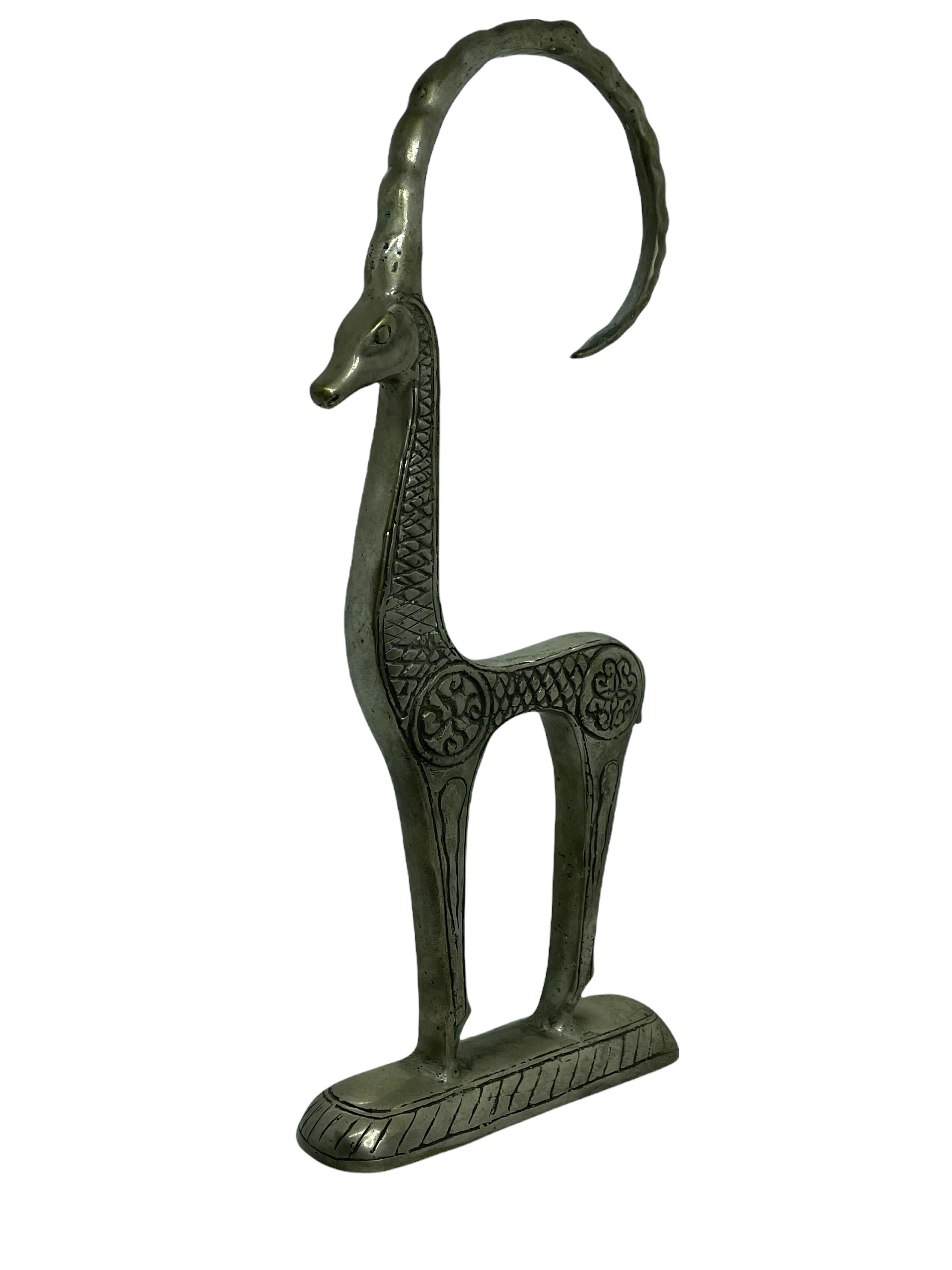 Patinated Etruscan Ibex Statue Sculpture in Style of Pepe Mendoza 2