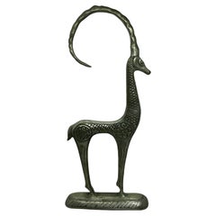 Patinated Etruscan Ibex Statue Sculpture in Style of Pepe Mendoza