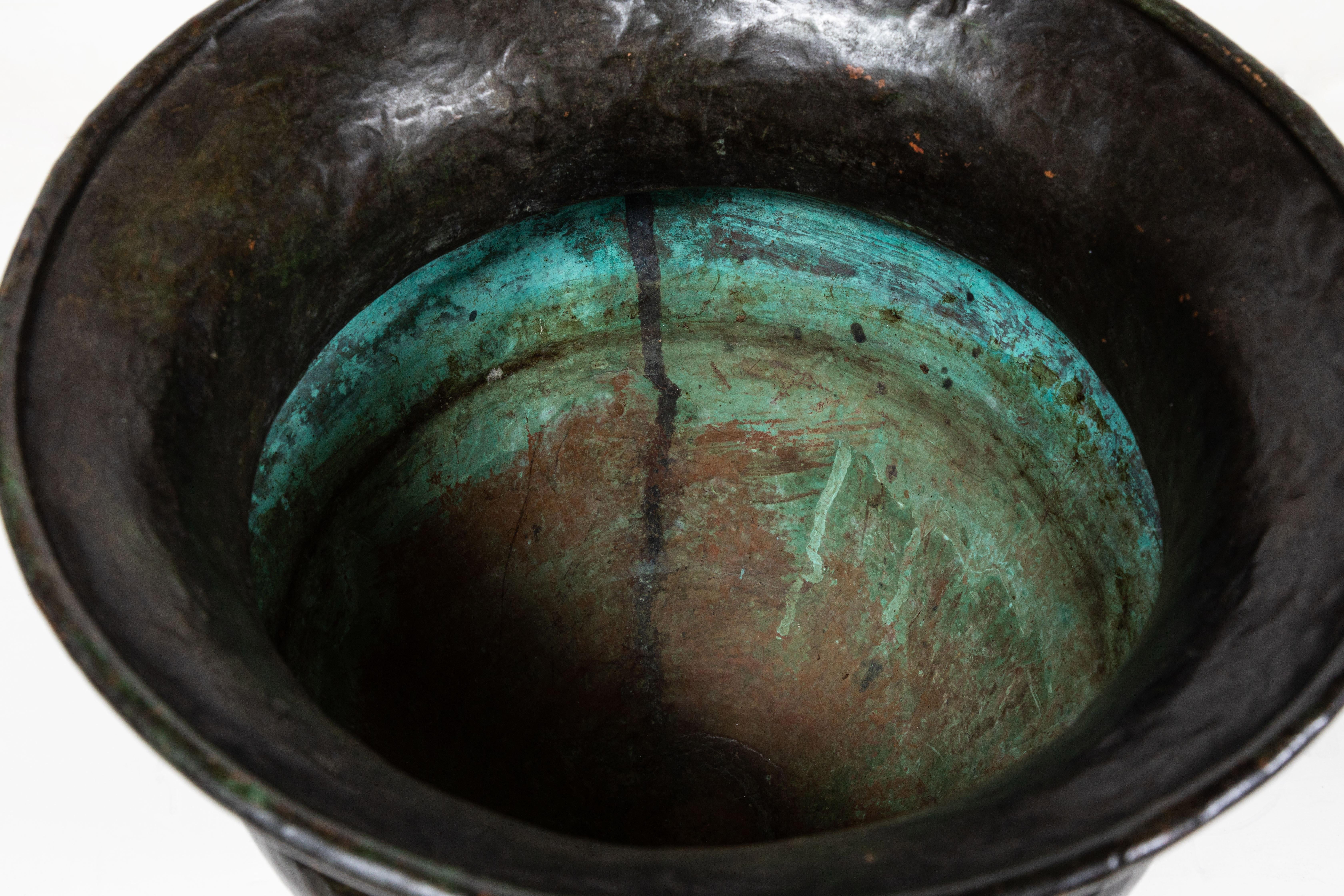 Patinated, Florentine, Bronze Urn In Good Condition In Newport Beach, CA