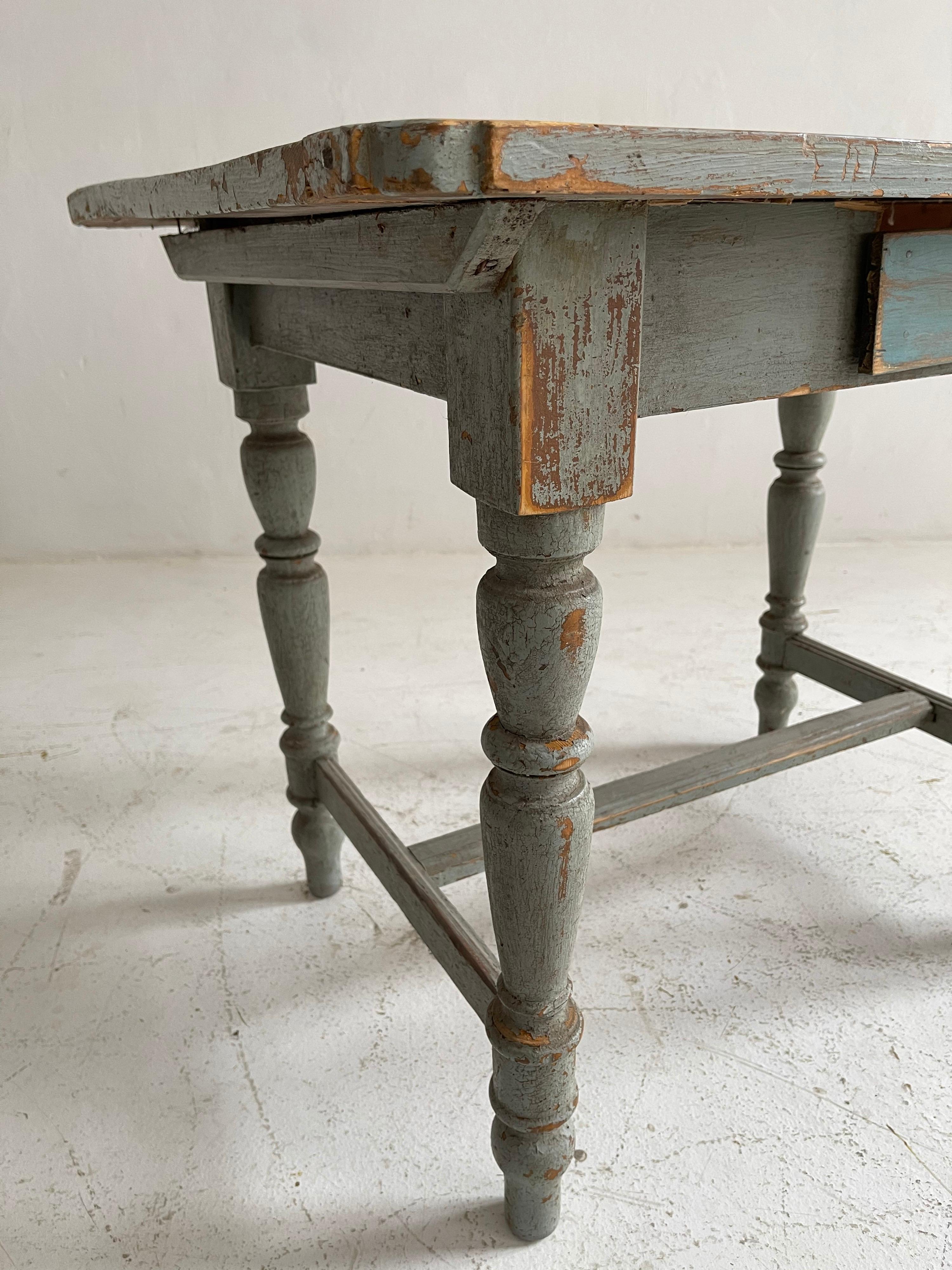 Patinated French Country Farm Side Table, French, 1920s 2