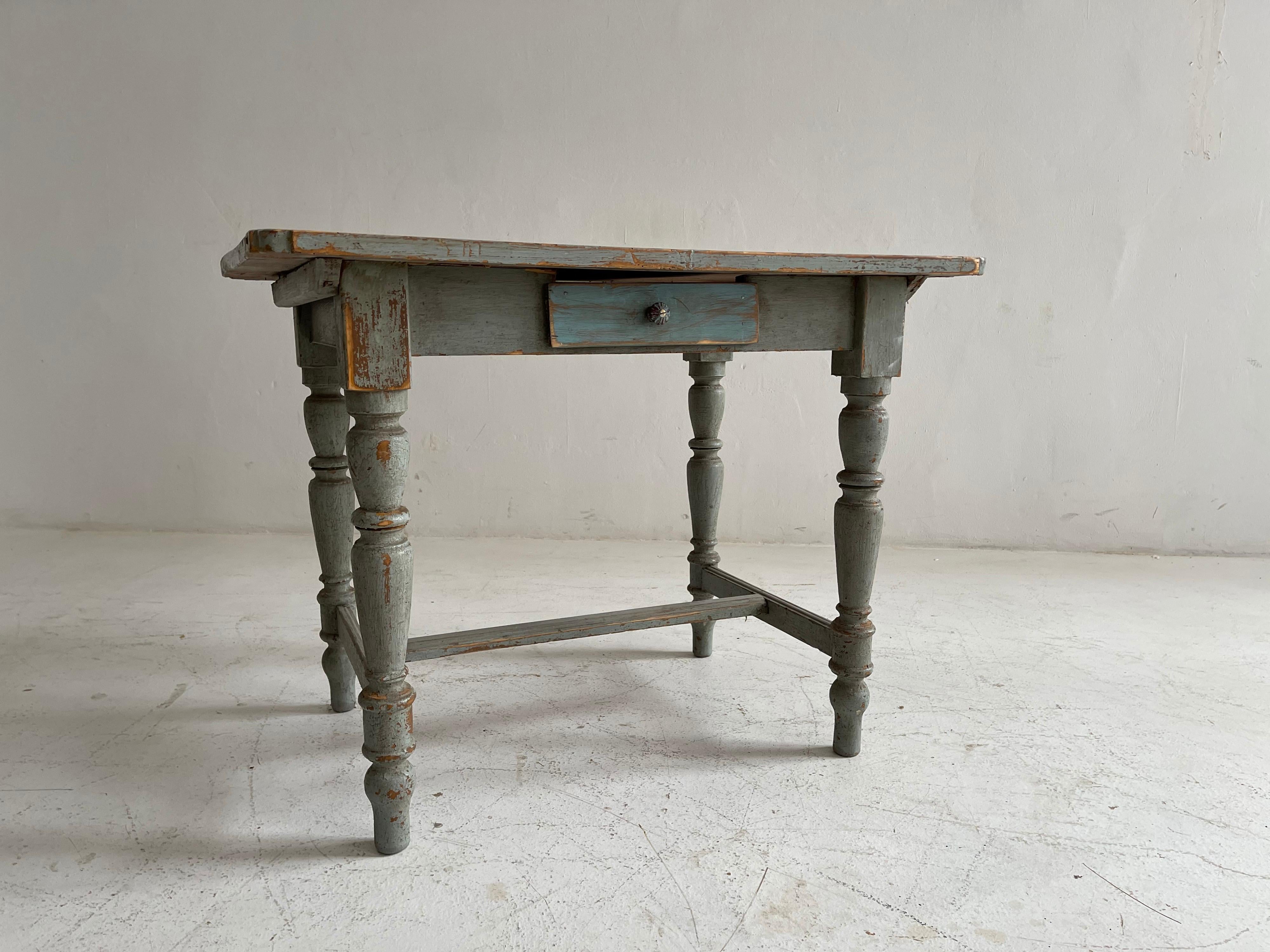 Patinated French Country Farm Side Table, French, 1920s 3