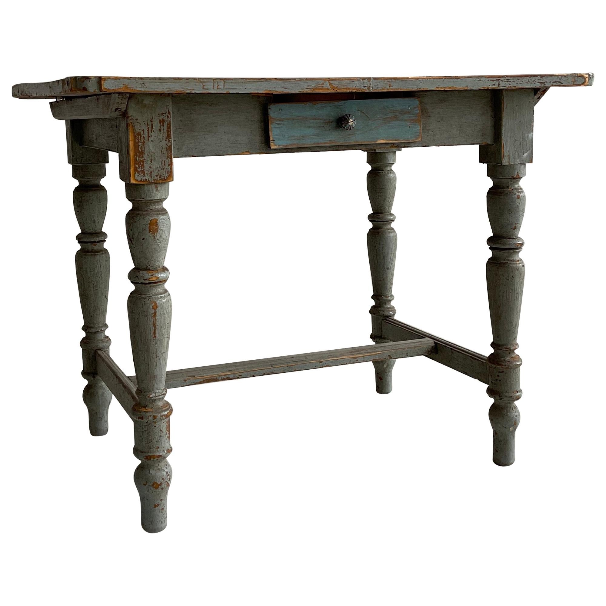 Patinated French Country Farm Side Table, French, 1920s