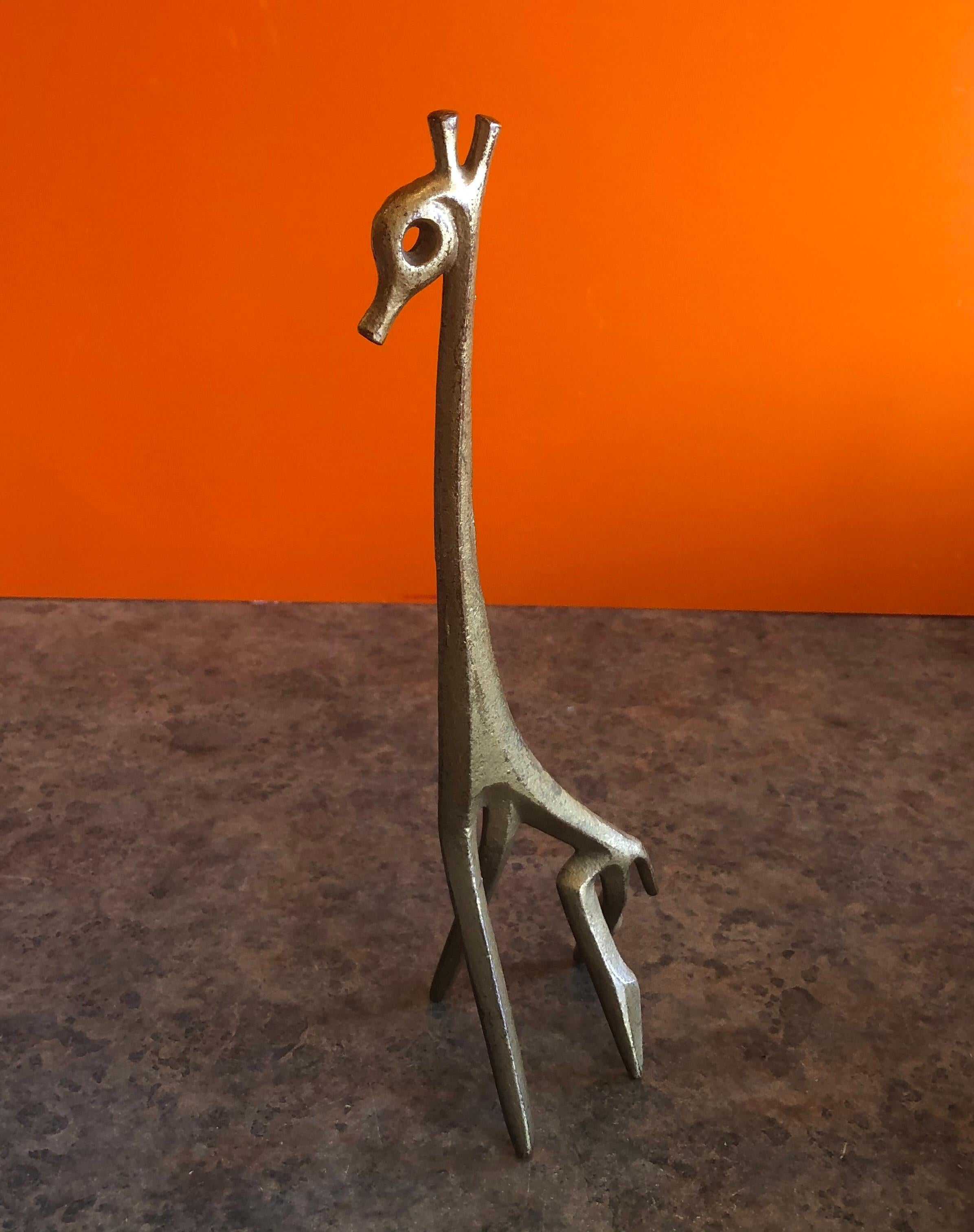 Patinated Giraffe and Gazelle Bronze Sculptures by Frederic Weinberg For Sale 2