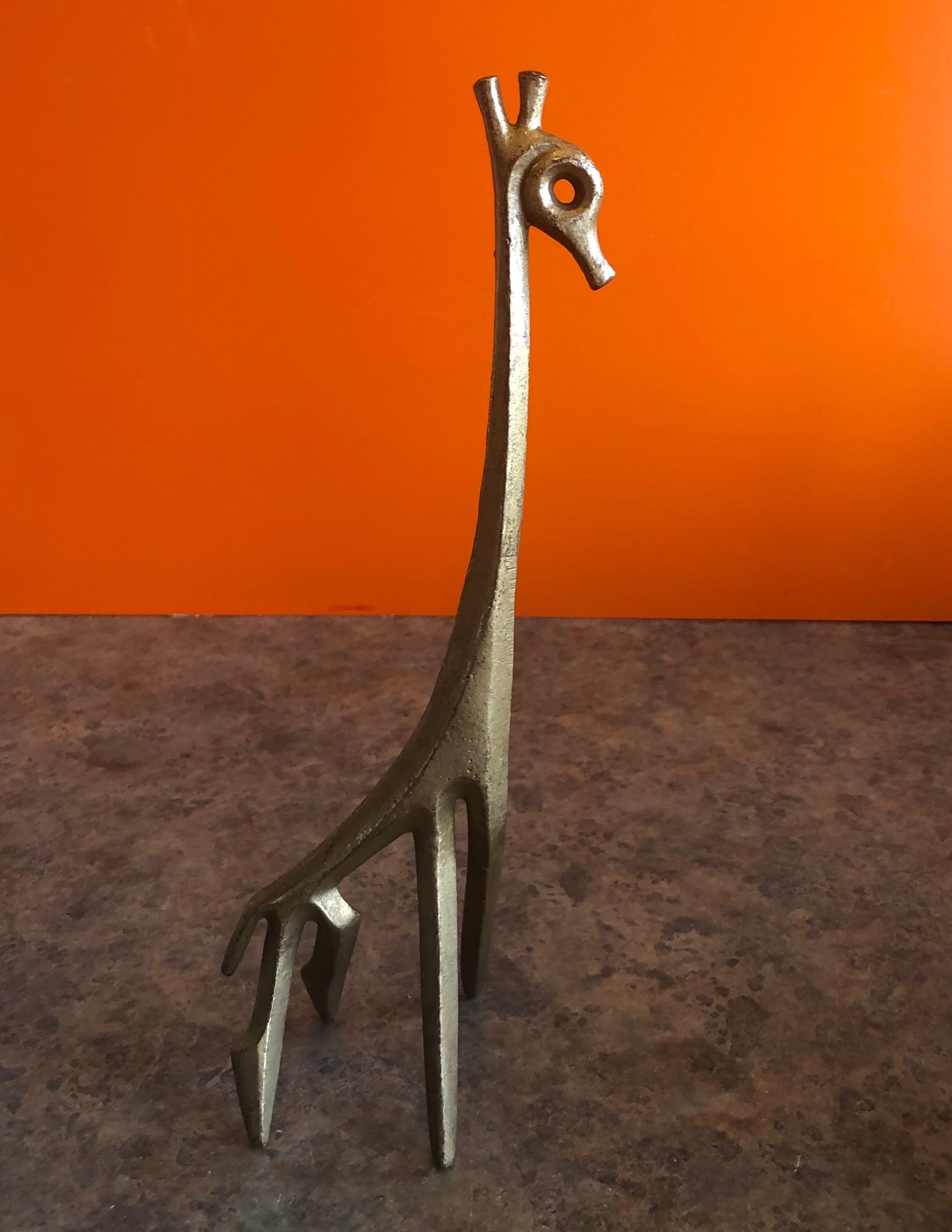 Patinated Giraffe and Gazelle Bronze Sculptures by Frederic Weinberg For Sale 3
