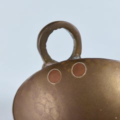 Patinated Hammered Brass Bowl with Handles