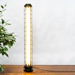 Patinated Industrial Fluorescent Light in Cast Aluminium with a Fence ‘Big Size’