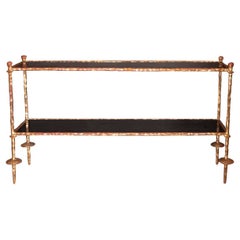 Patinated iron console 