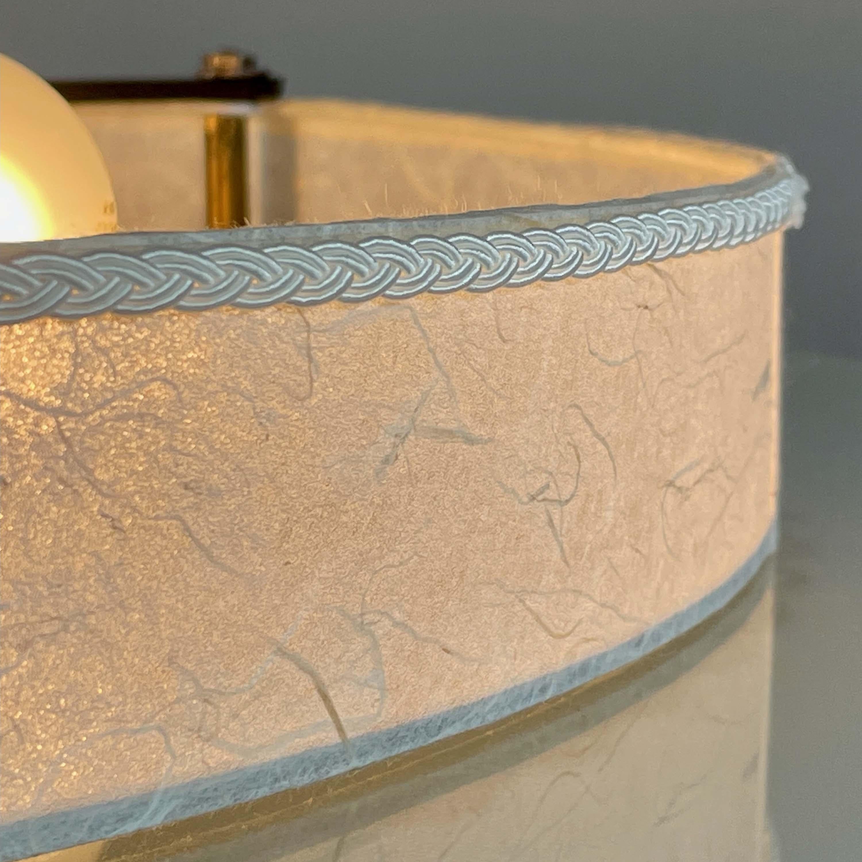 Patinated Iron, Glass & Parchment Ceiling Light by Bjerkås Armatur, Sweden 1940s For Sale 5