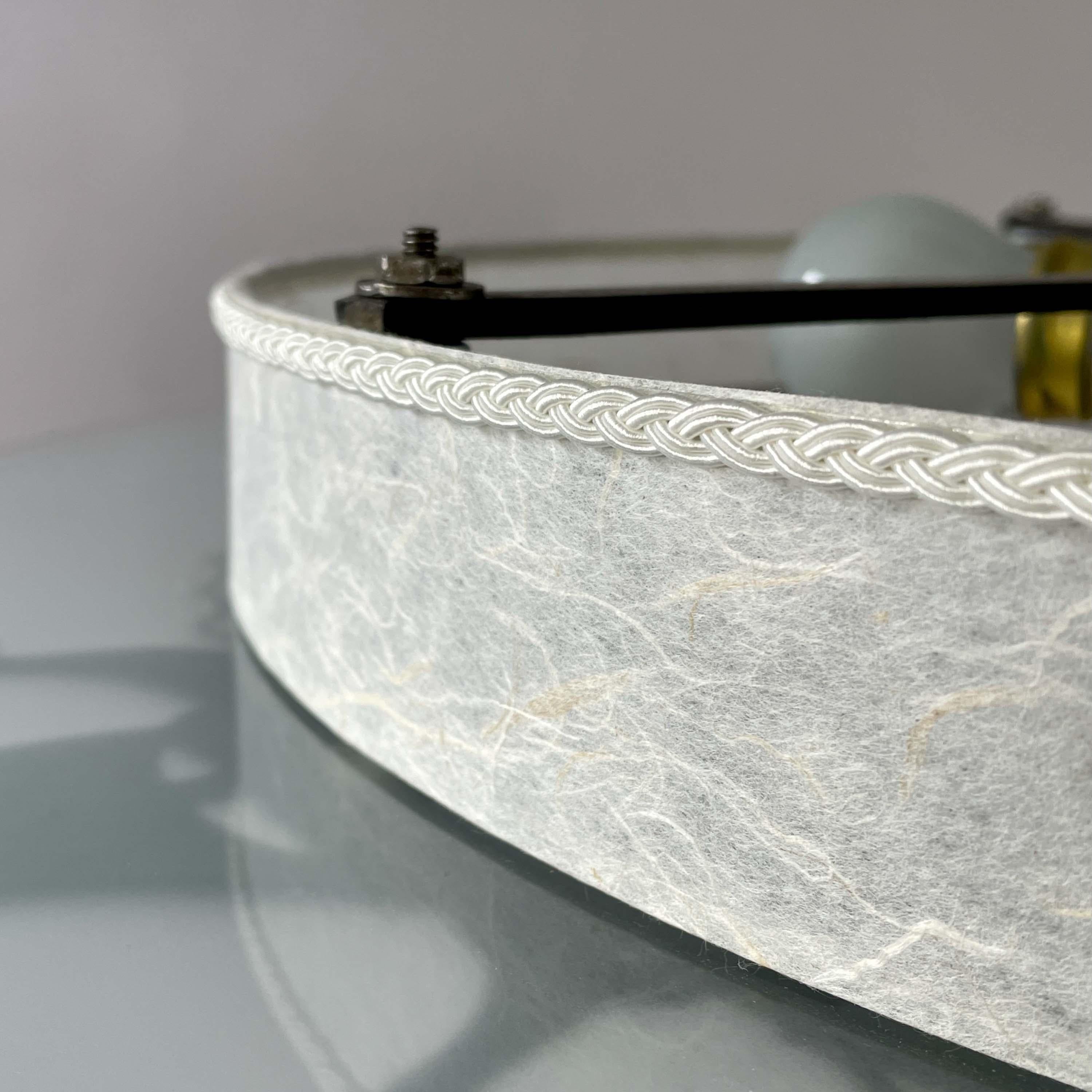 Patinated Iron, Glass & Parchment Ceiling Light by Bjerkås Armatur, Sweden 1940s For Sale 2