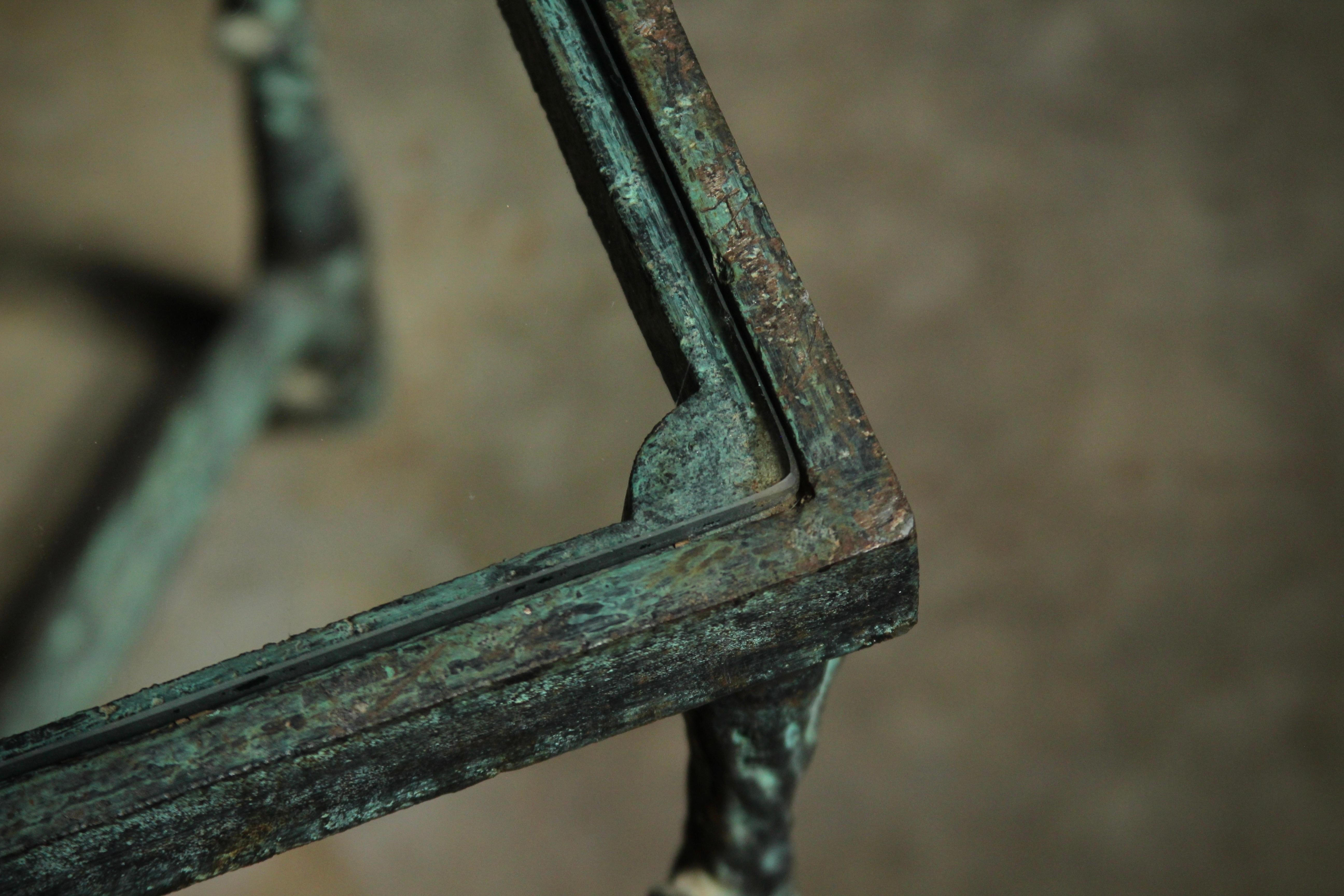 Patinated Iron Side Table After Diego Giacometti, 1980s 6