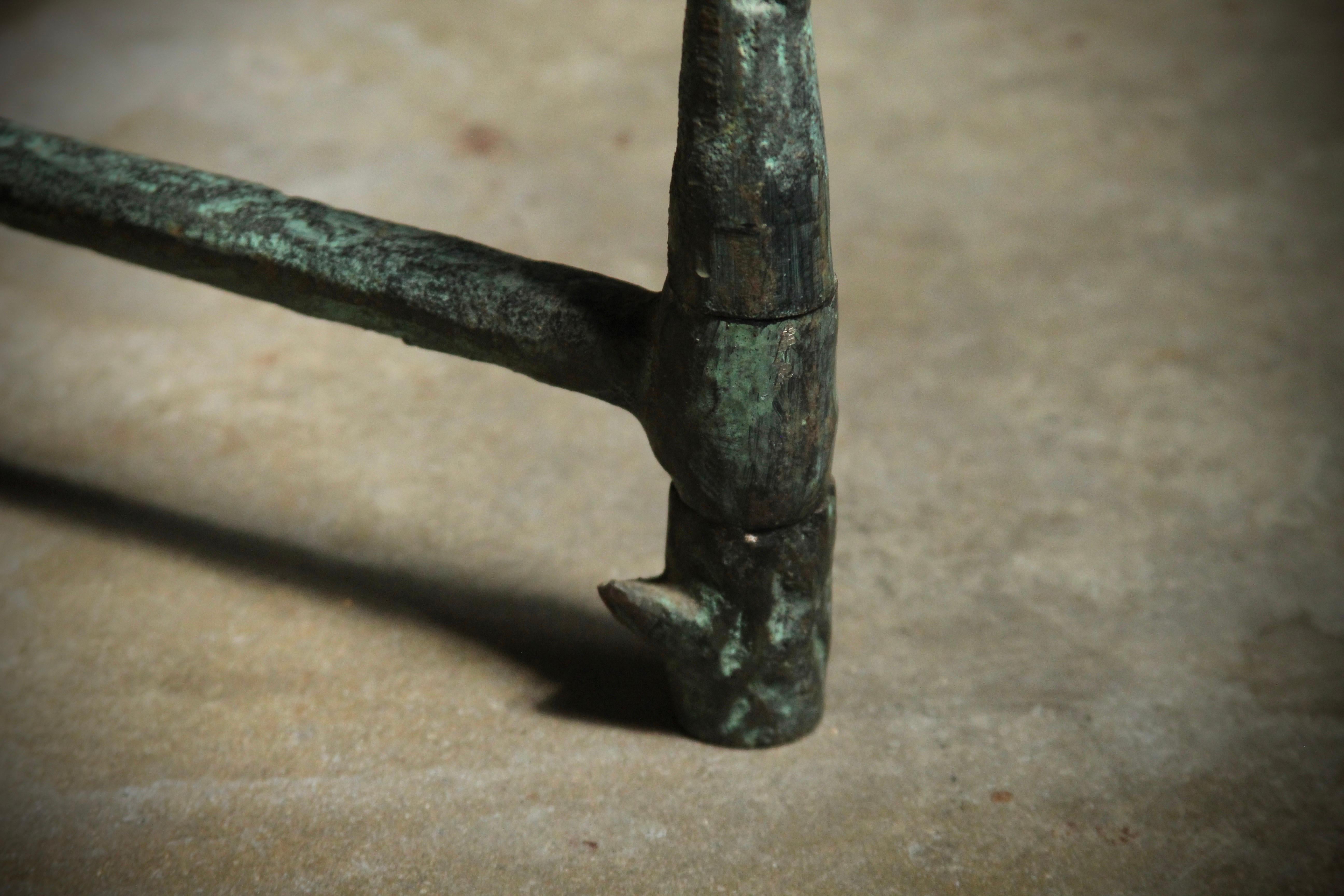 Patinated Iron Side Table After Diego Giacometti, 1980s 10