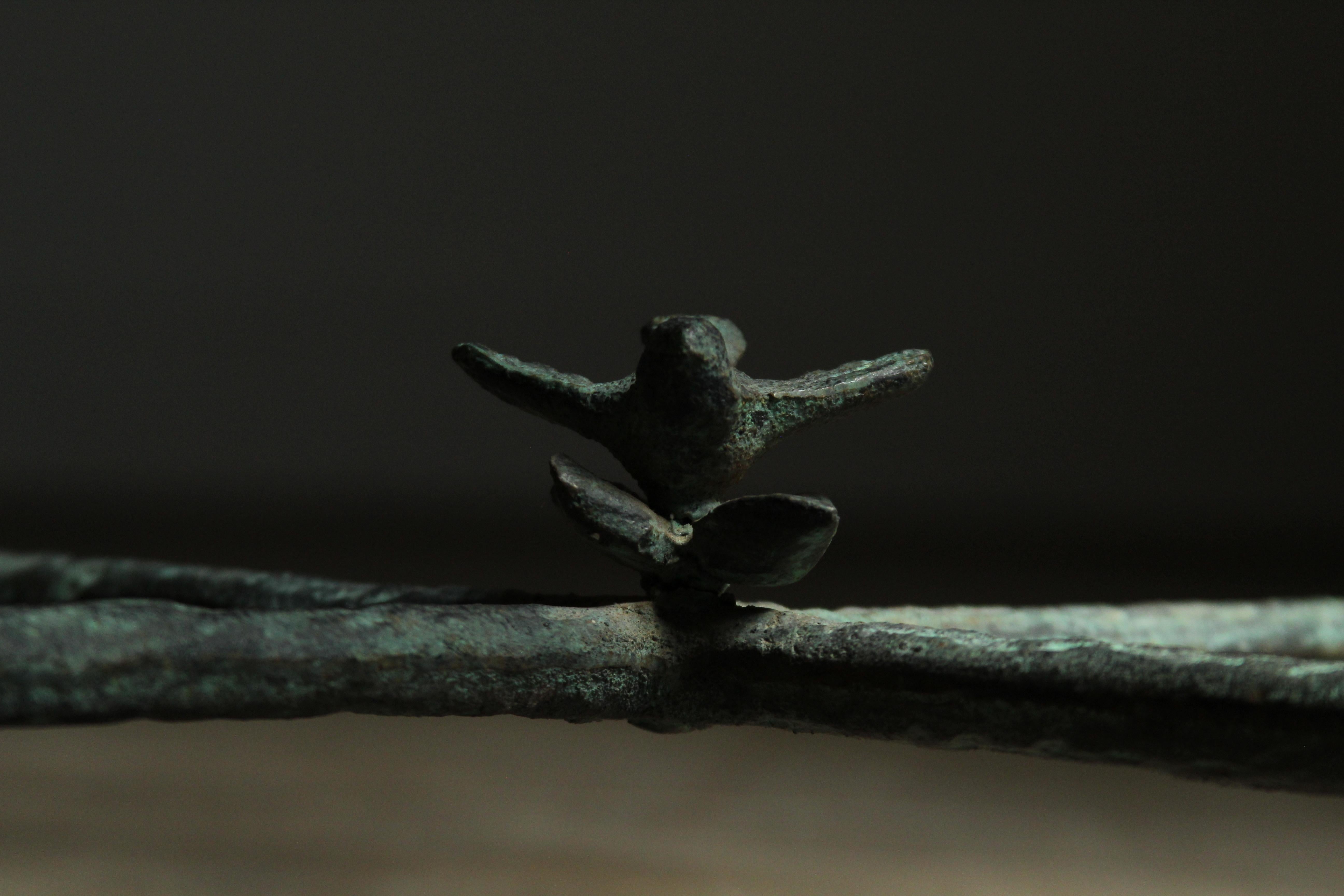 Patinated Iron Side Table After Diego Giacometti, 1980s 12