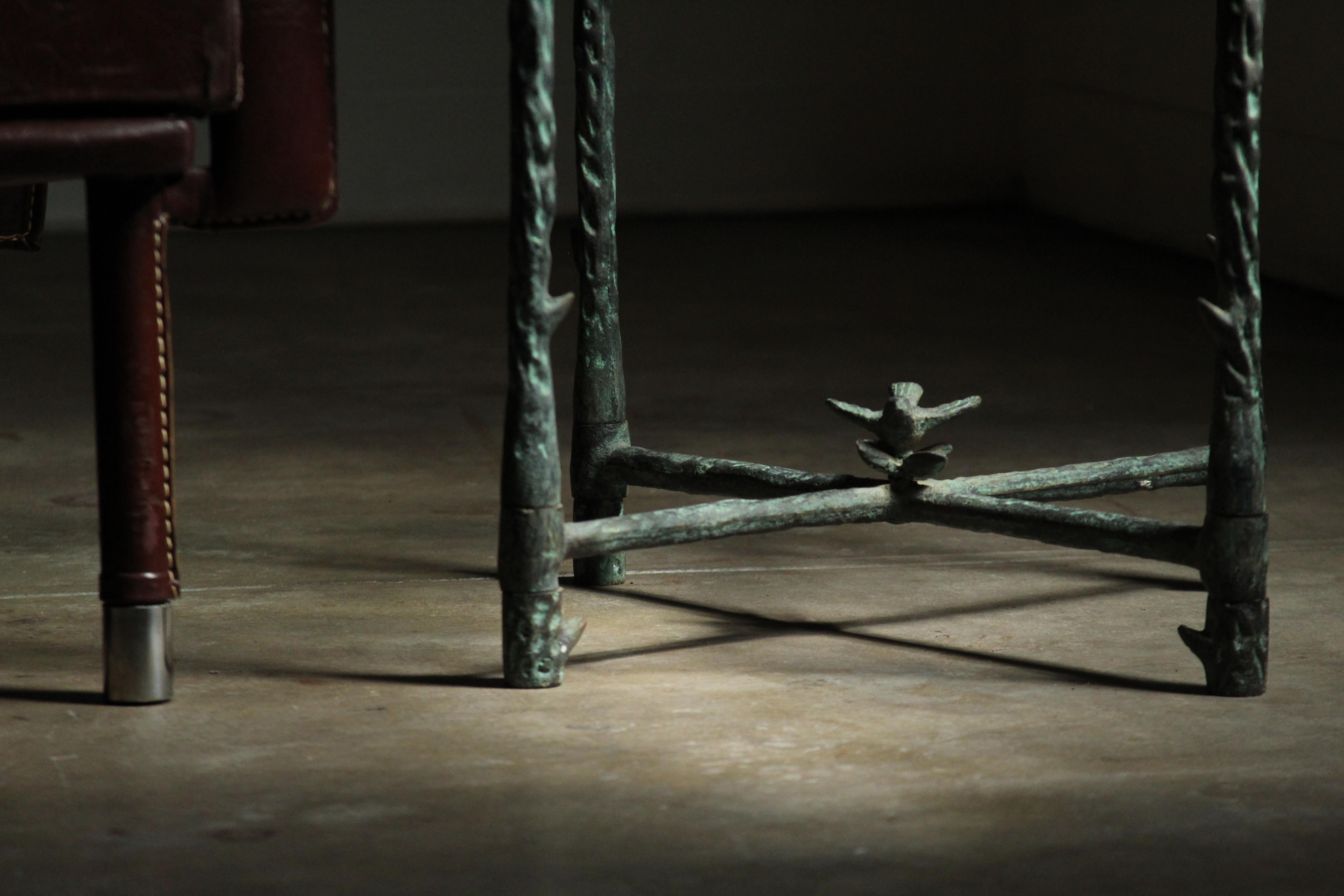 Patinated Iron Side Table After Diego Giacometti, 1980s 1