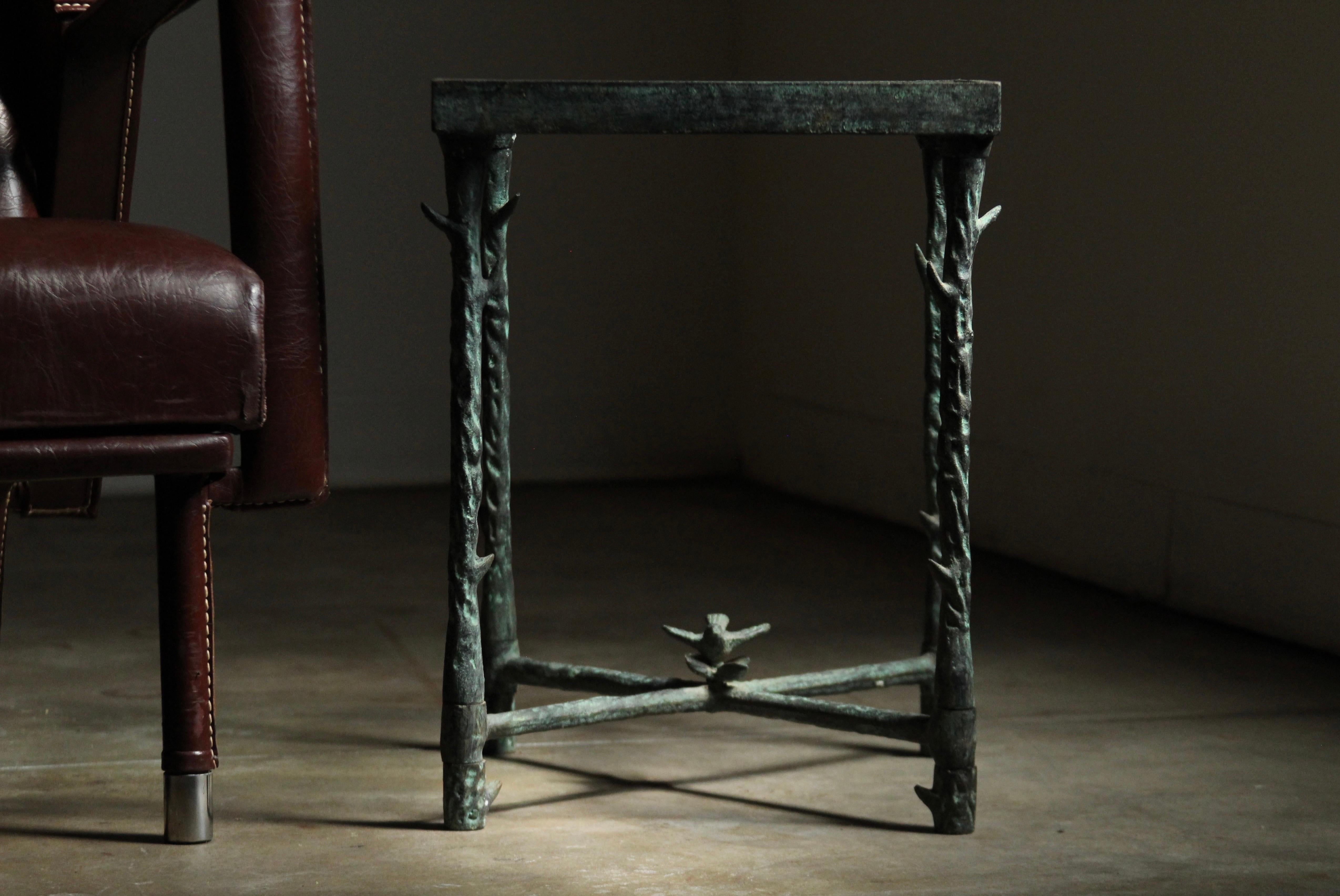 Patinated Iron Side Table After Diego Giacometti, 1980s 2