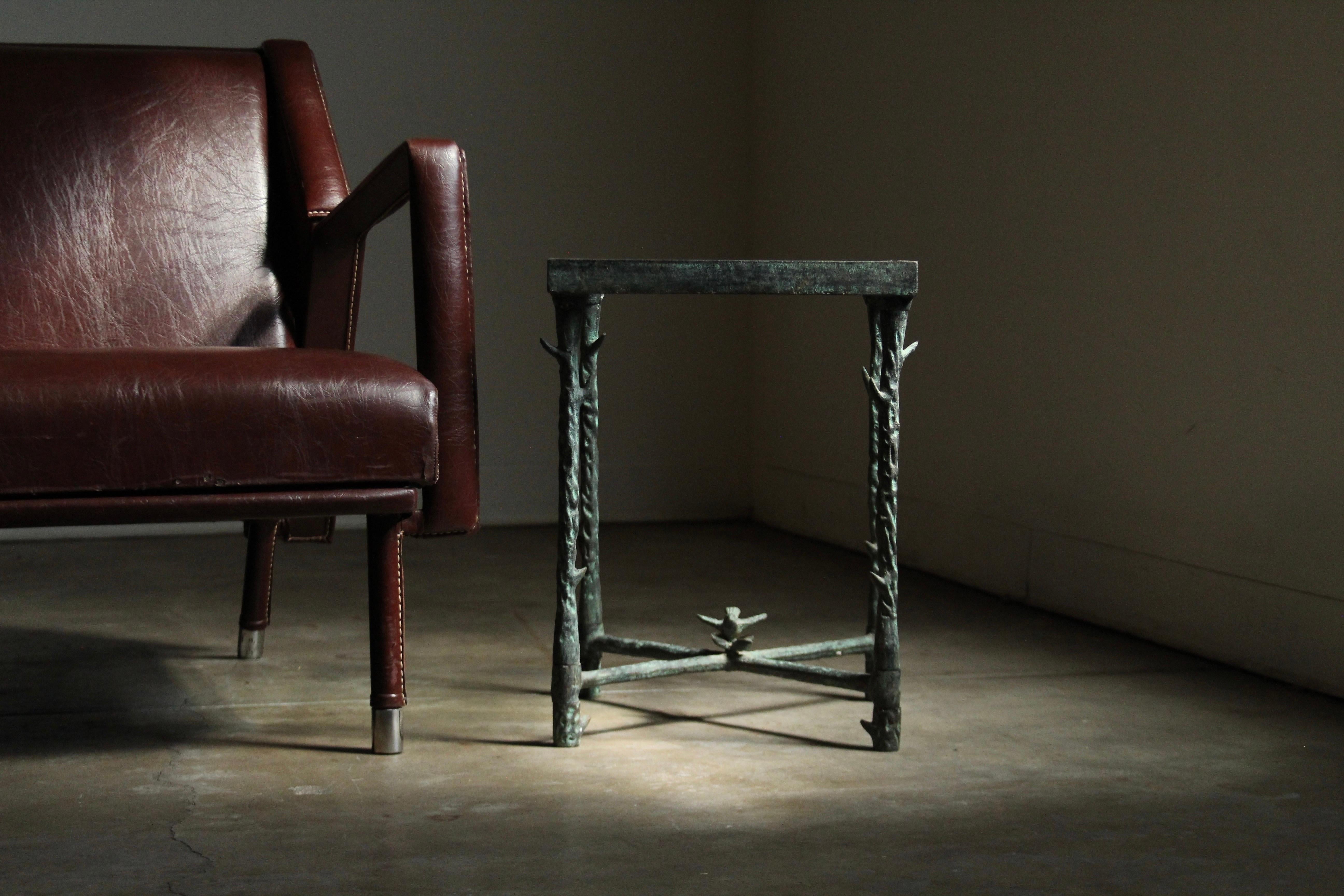 Patinated Iron Side Table After Diego Giacometti, 1980s 3
