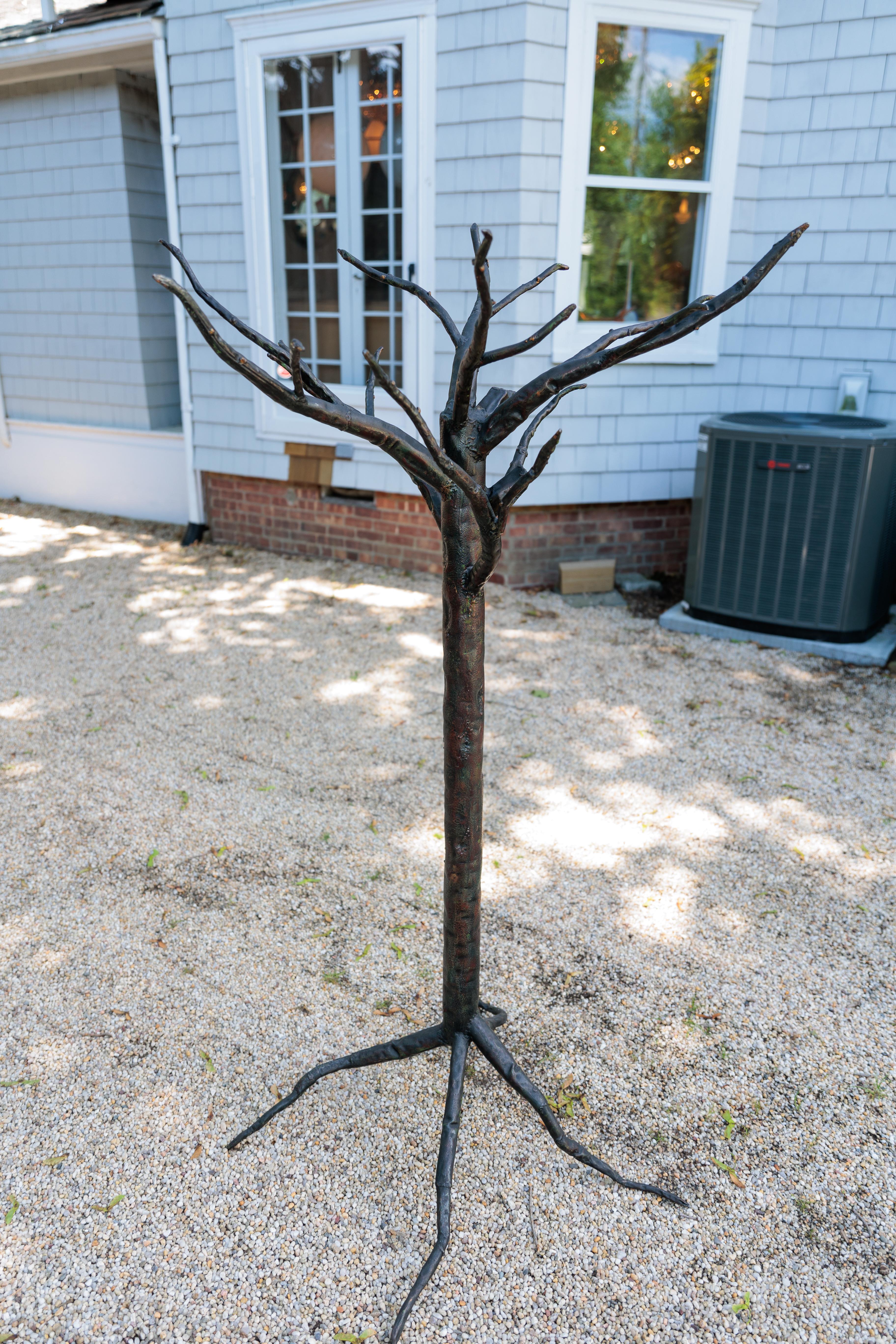Italian Patinated Iron Tree Form Sculpture For Sale