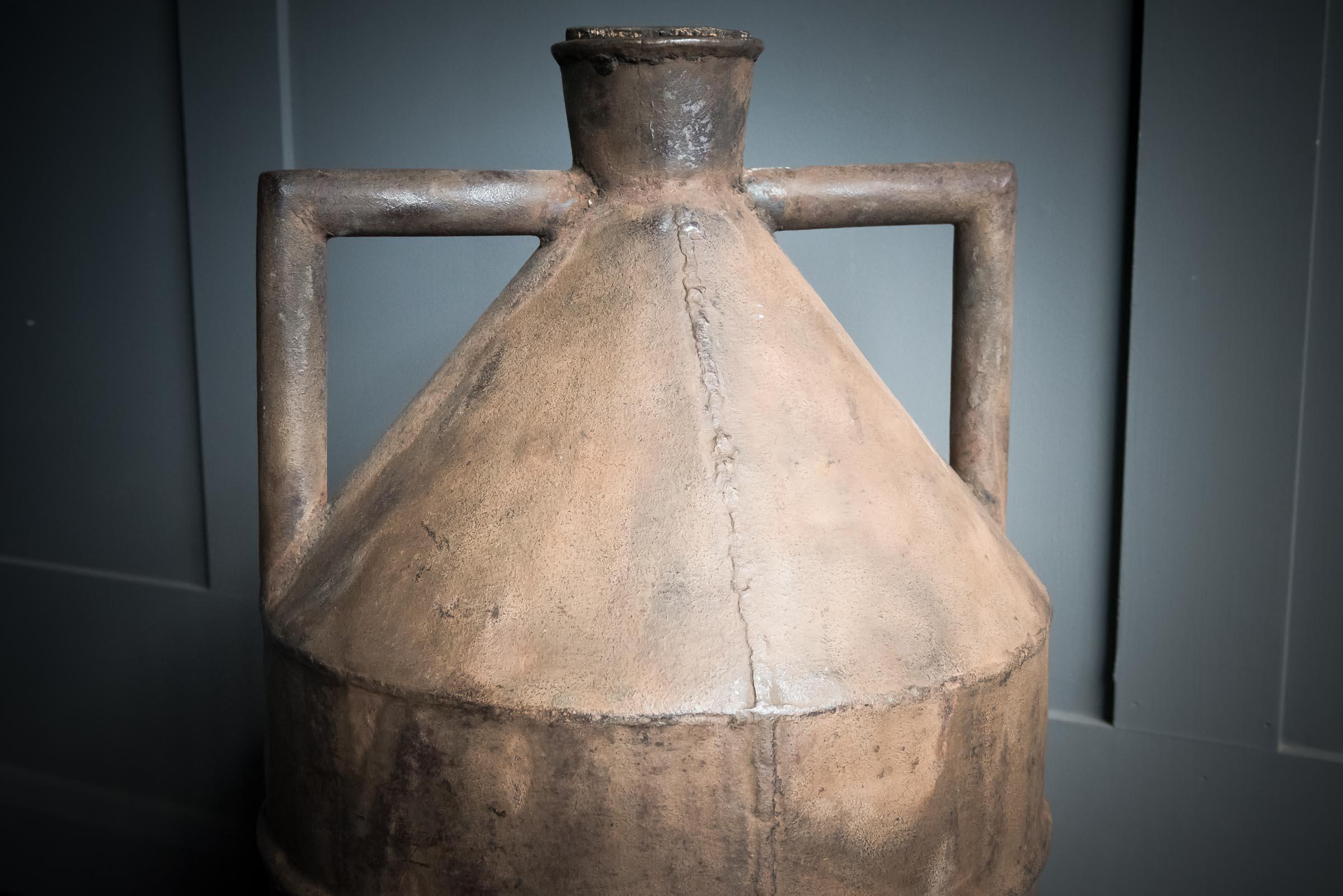 Patinated Italian Olive Oil Flagon For Sale 1