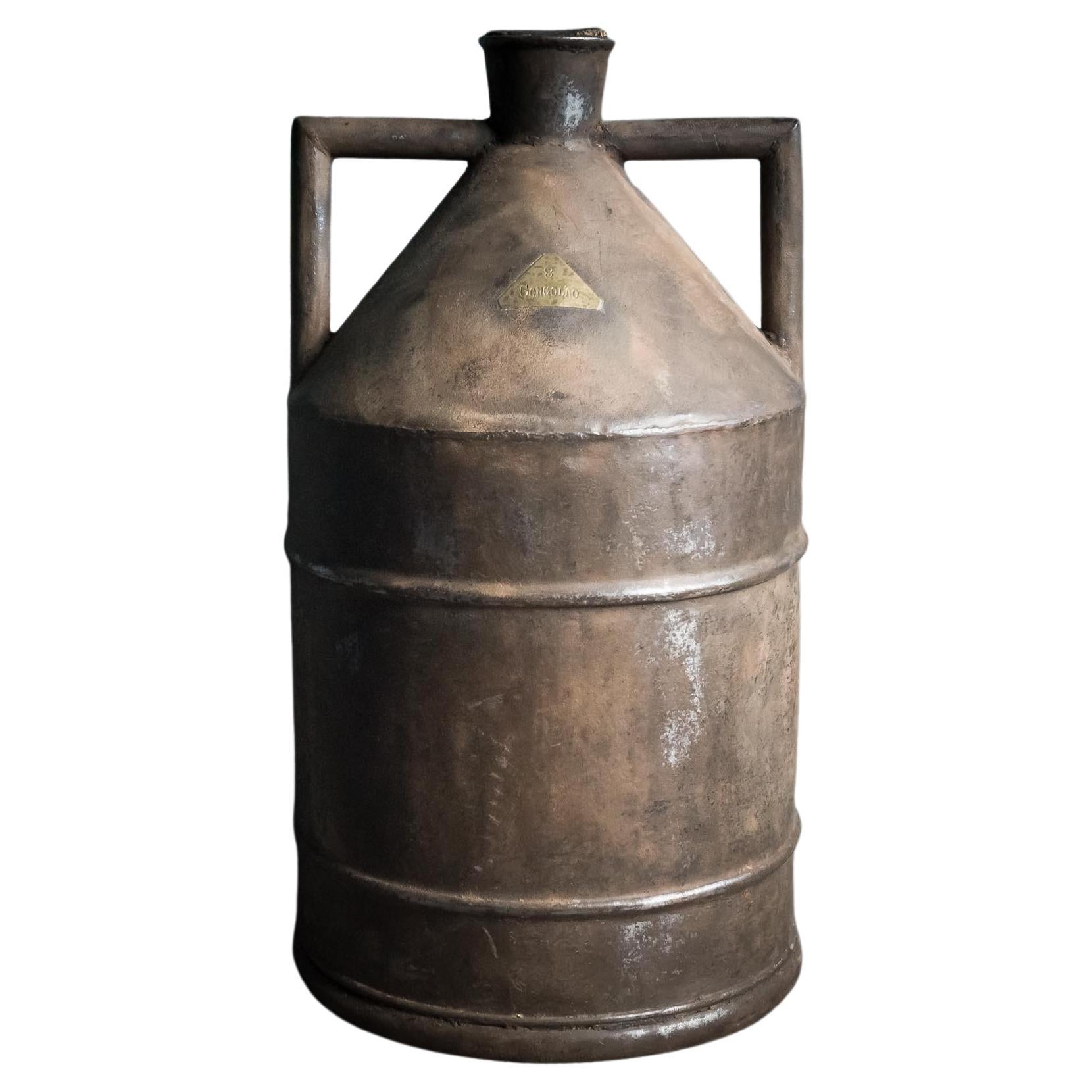 Patinated Italian Olive Oil Flagon