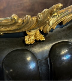 Patinated Jardiniere on Gilt Bronze Foliate Stand