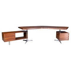 Patinierter großer Chefschreibtisch von Osvaldo Borsani für Tecno Milano, Italien 1950