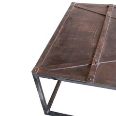 Patinated Large Steel Coffee Table