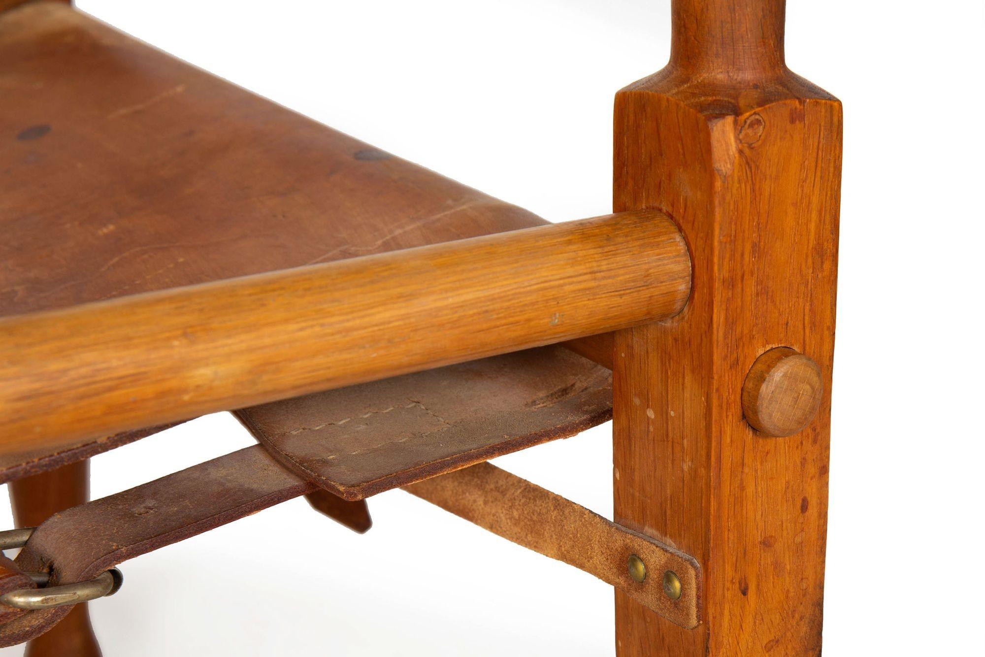 Patinated Leather and Oak “Safari” Chair by Wilhelm Kienzle ca. 1950 4