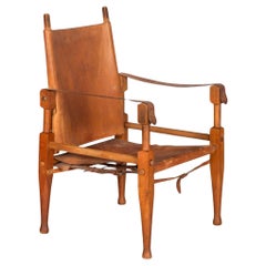 Patinated Leather and Oak “Safari” Chair by Wilhelm Kienzle ca. 1950